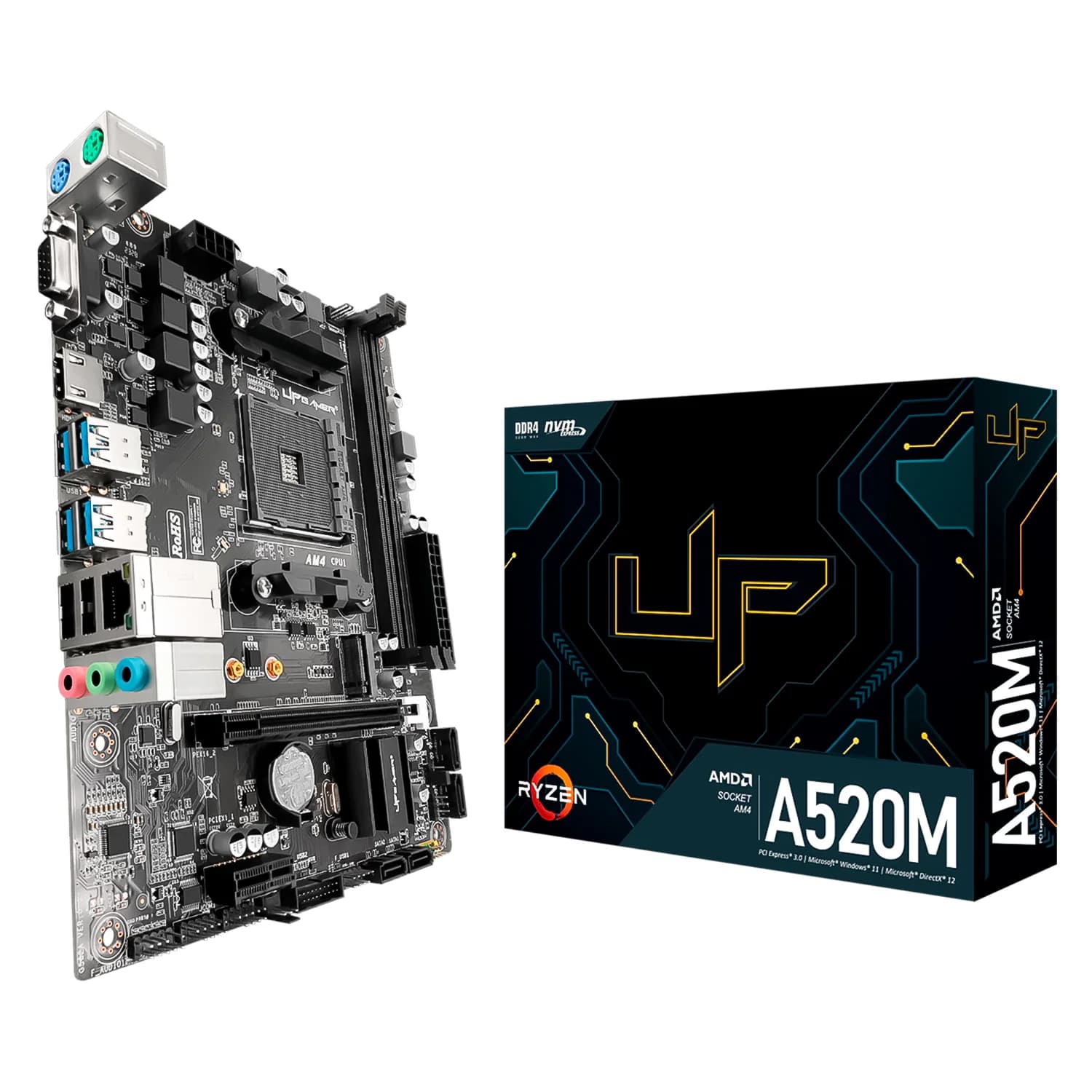 Amd Placa Mae Up A520M DDR4 Socket AM4 Chipset Amd A520 Micro Atx