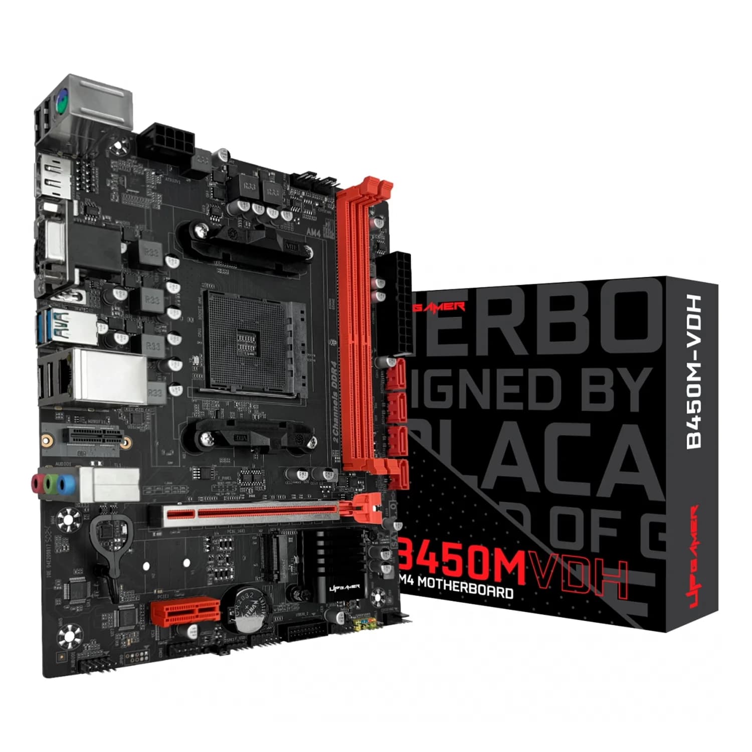AMD Placa Mãe UP Gamer B450M-VDH Socket AM4 Chipset AMD B450 DDR4 Micro ATX