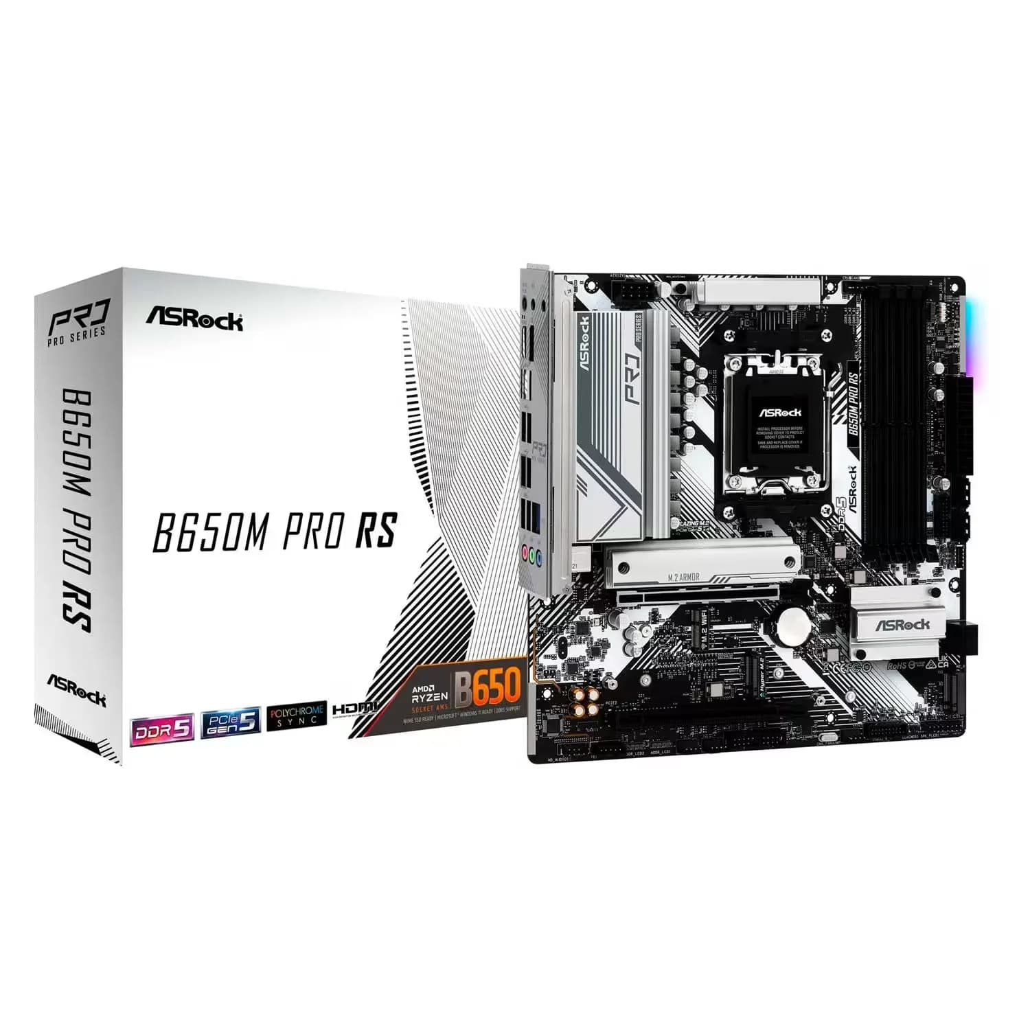 ASRock Placa Mãe ASRock B650M Pro RS DDR5 Socket AMD AM5 Chipset AMD B650 Micro ATX