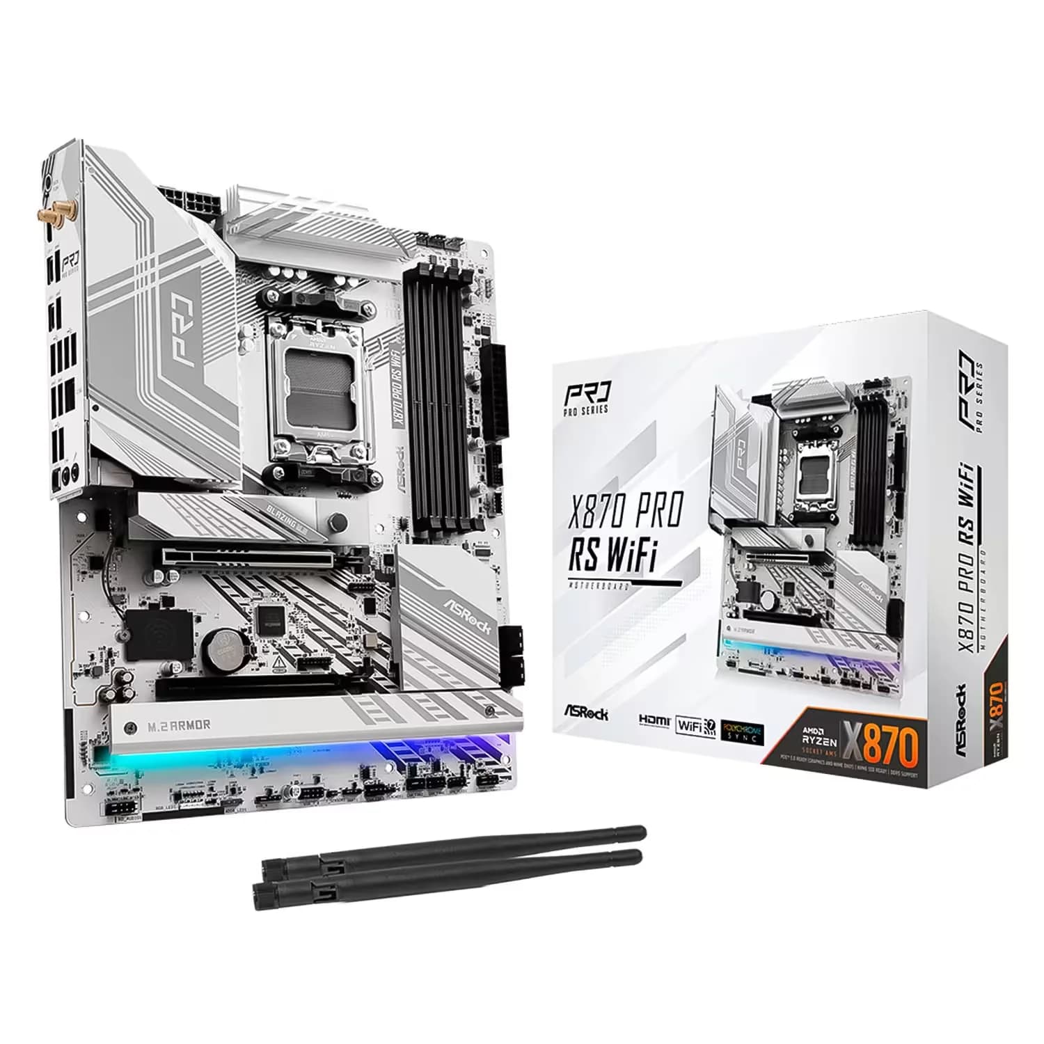 ASRock Placa Mãe ASRock X870 Pro RS WiFi DDR5 Socket AM5 Chipset X870 ATX