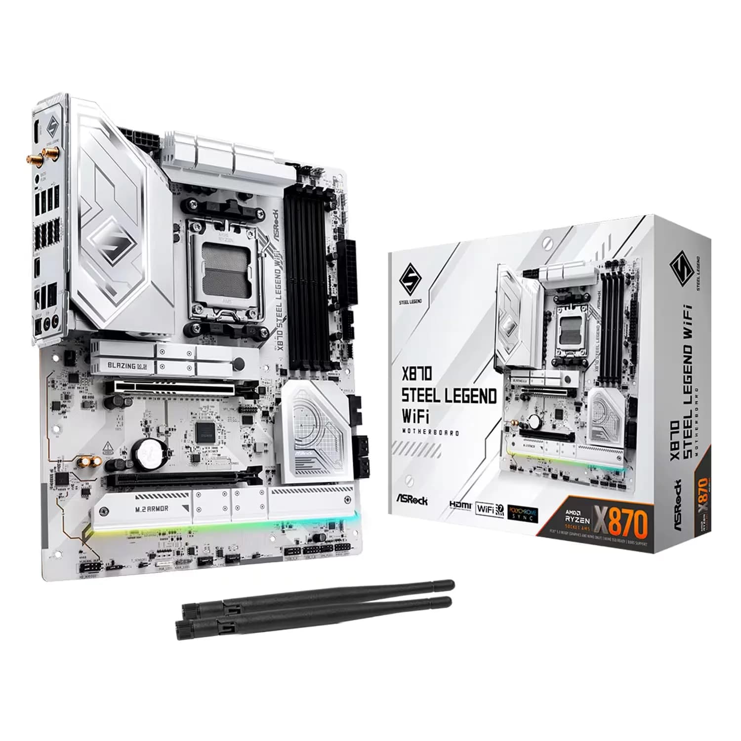 ASRock Placa Mãe ASRock X870 Steel Legend WiFi DDR5 Socket AM5 Chipset X870 ATX