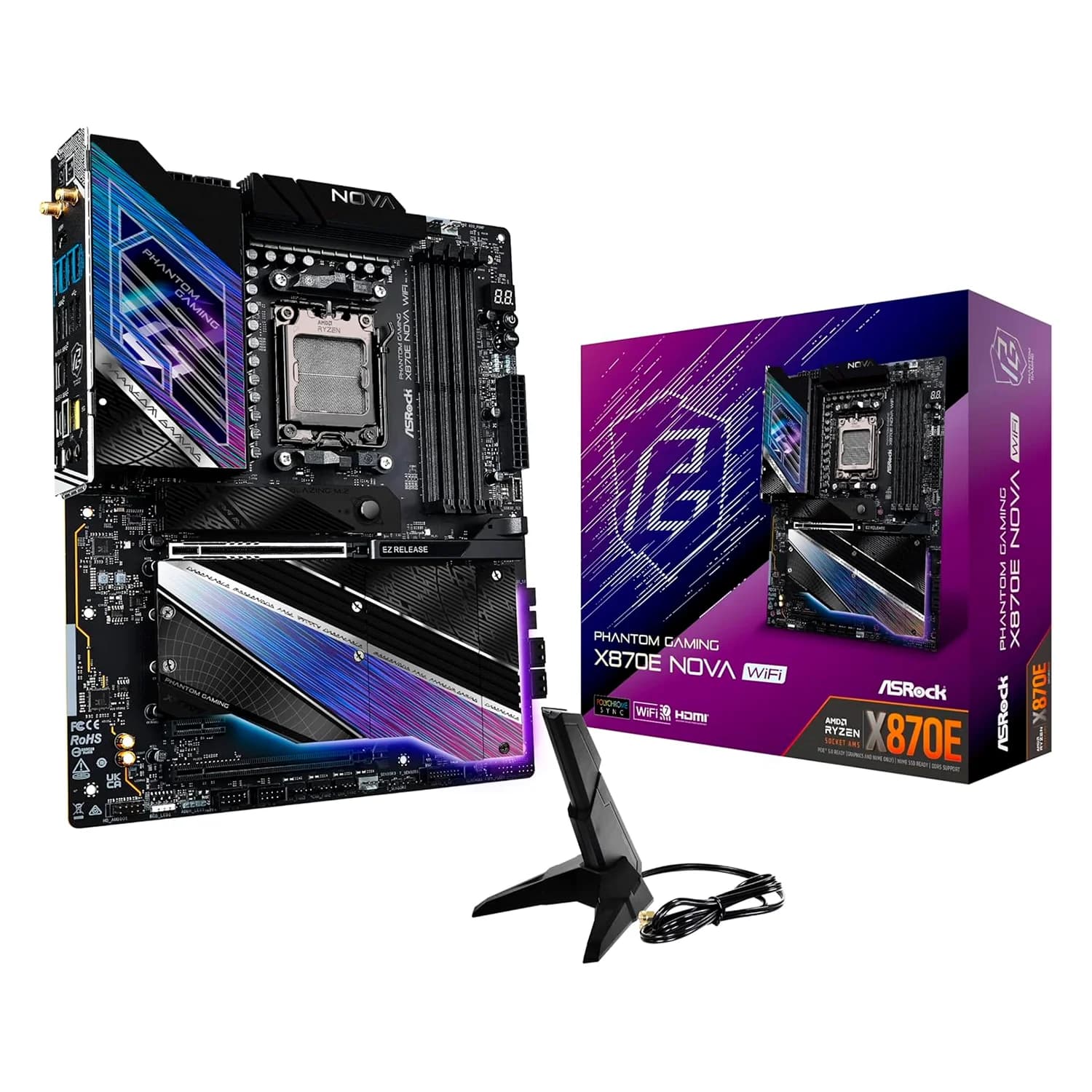 ASRock Placa Mãe Asrock X870E Nova WiFi DDR5 Socket AM5 Chipset AMD X870E ATX