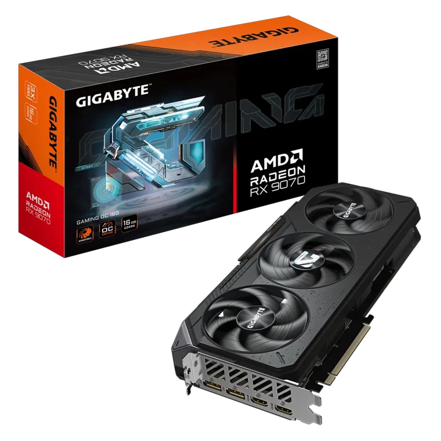 Gigabyte Placa de Vídeo Gigabyte AMD Radeon RX-9070 16GB GDDR6 - GV-R9070GAMLNG