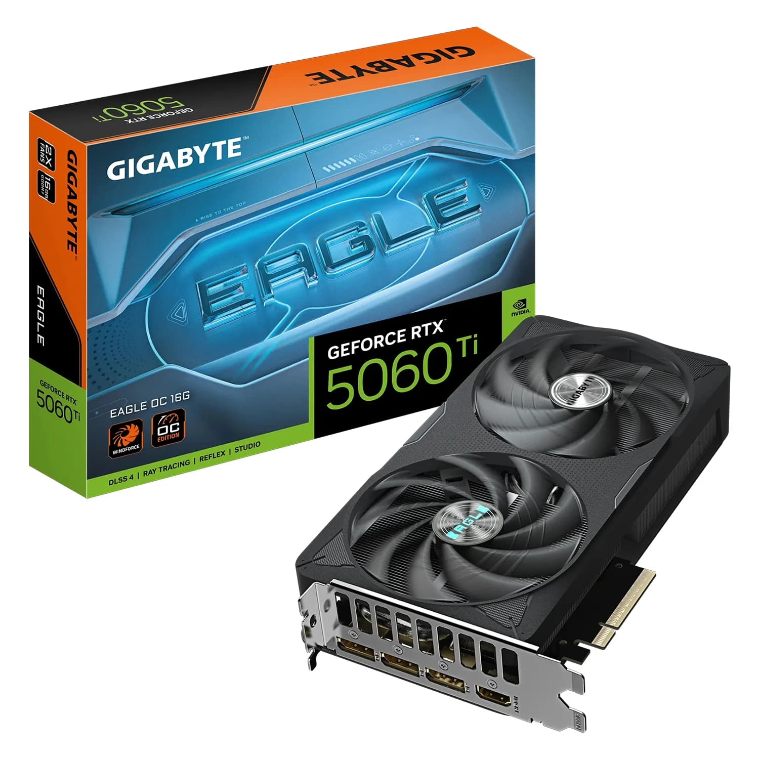 Gigabyte Placa de Vídeo Gigabyte Eagle OC NVIDIA GeForce RTX-5060Ti 16GB GDDR7 - GV-N506TEAGLE OC-16GD