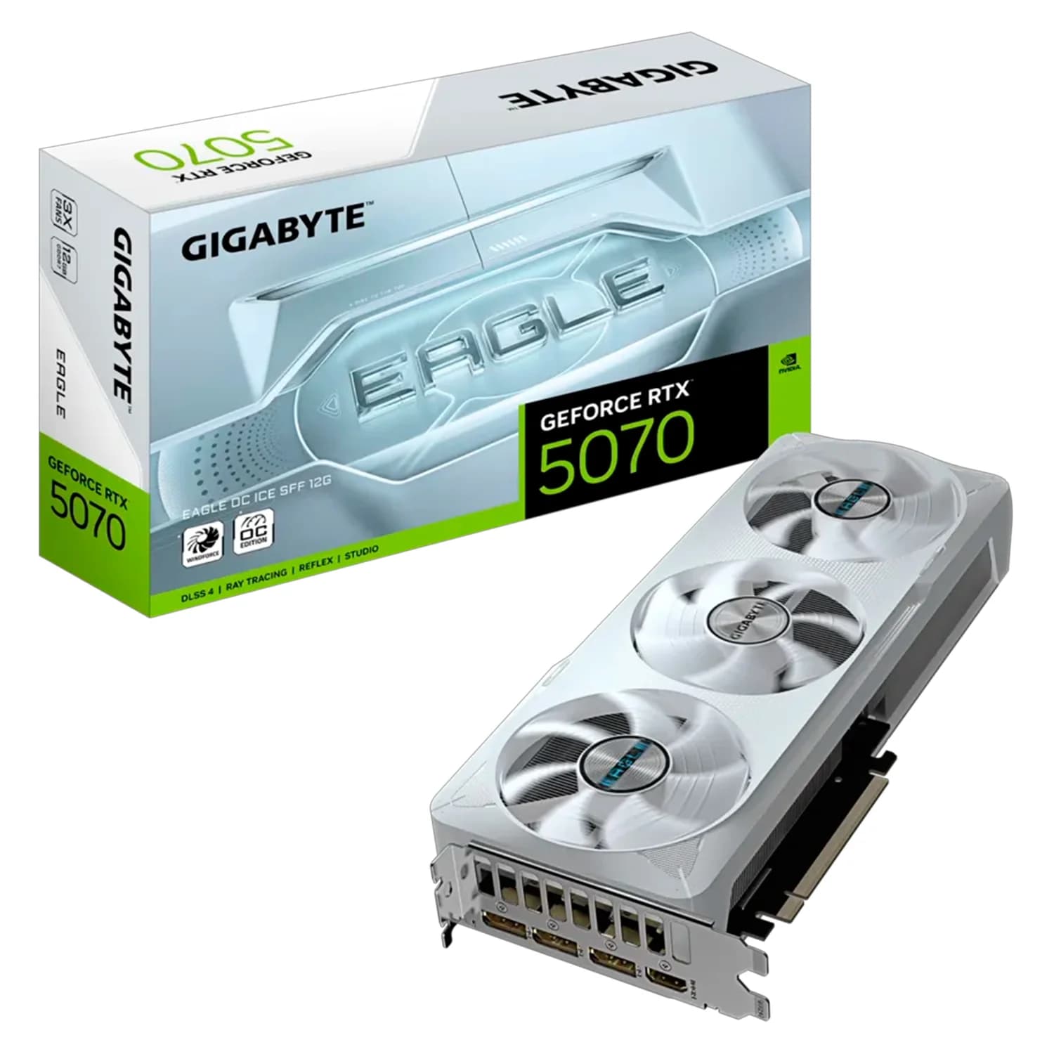 Gigabyte Placa de Vídeo Gigabyte NVIDIA GeForce RTX 5070 12GB GDDR7 - GV-N5070EAGLEOC ICE-12GD