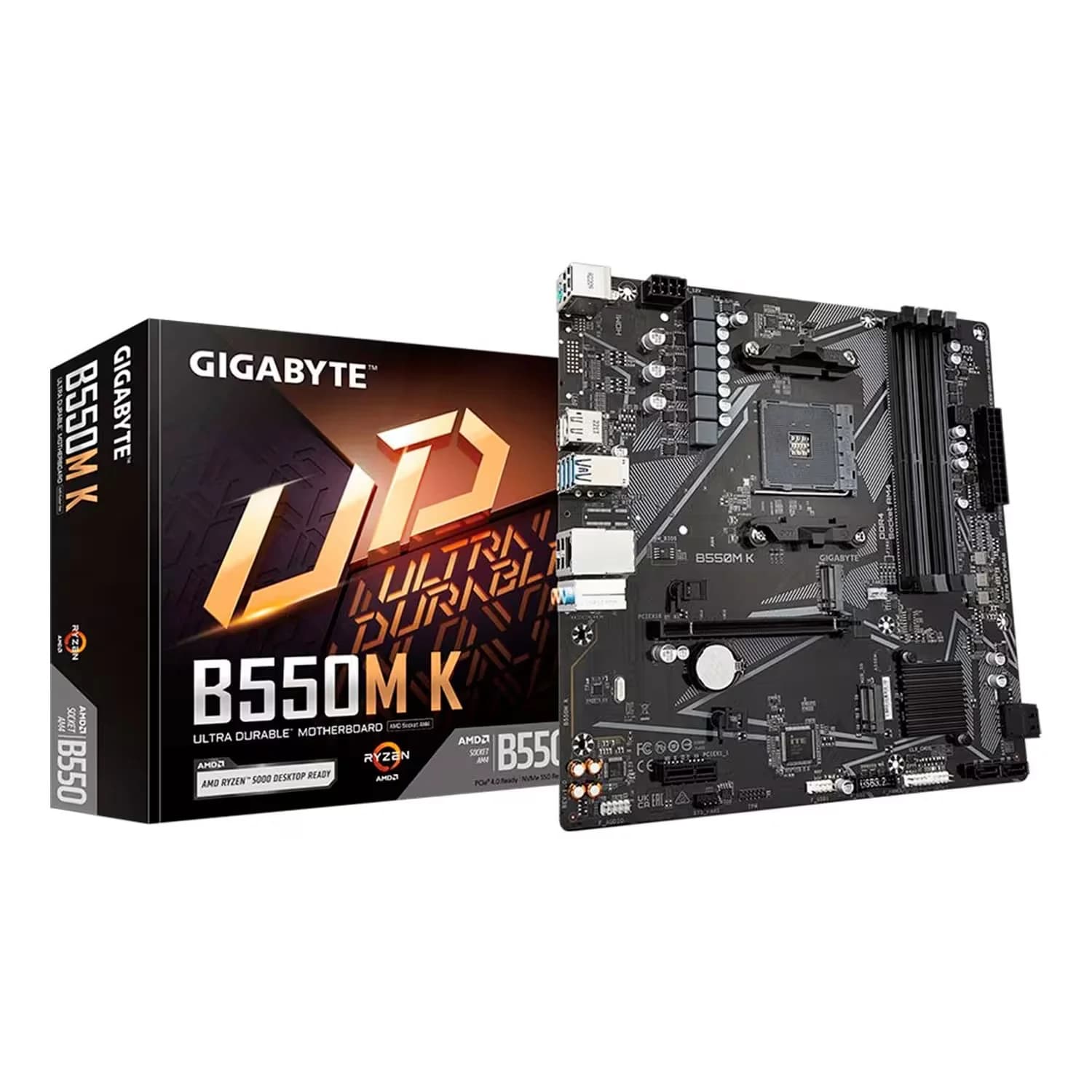 Gigabyte Placa Mãe Gigabyte B550M K Socket AM4 Chipset AMD B550 DDR4 Micro ATX