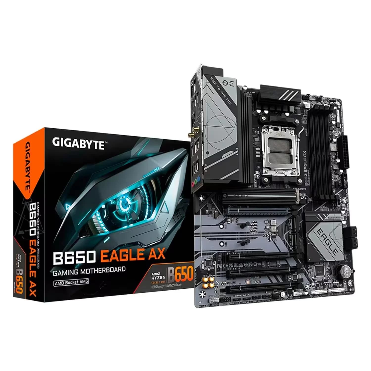 Gigabyte Placa Mãe Gigabyte B650 Eagle AX WiFi DDR5 Socket AM5 Chipset AMD B650 ATX