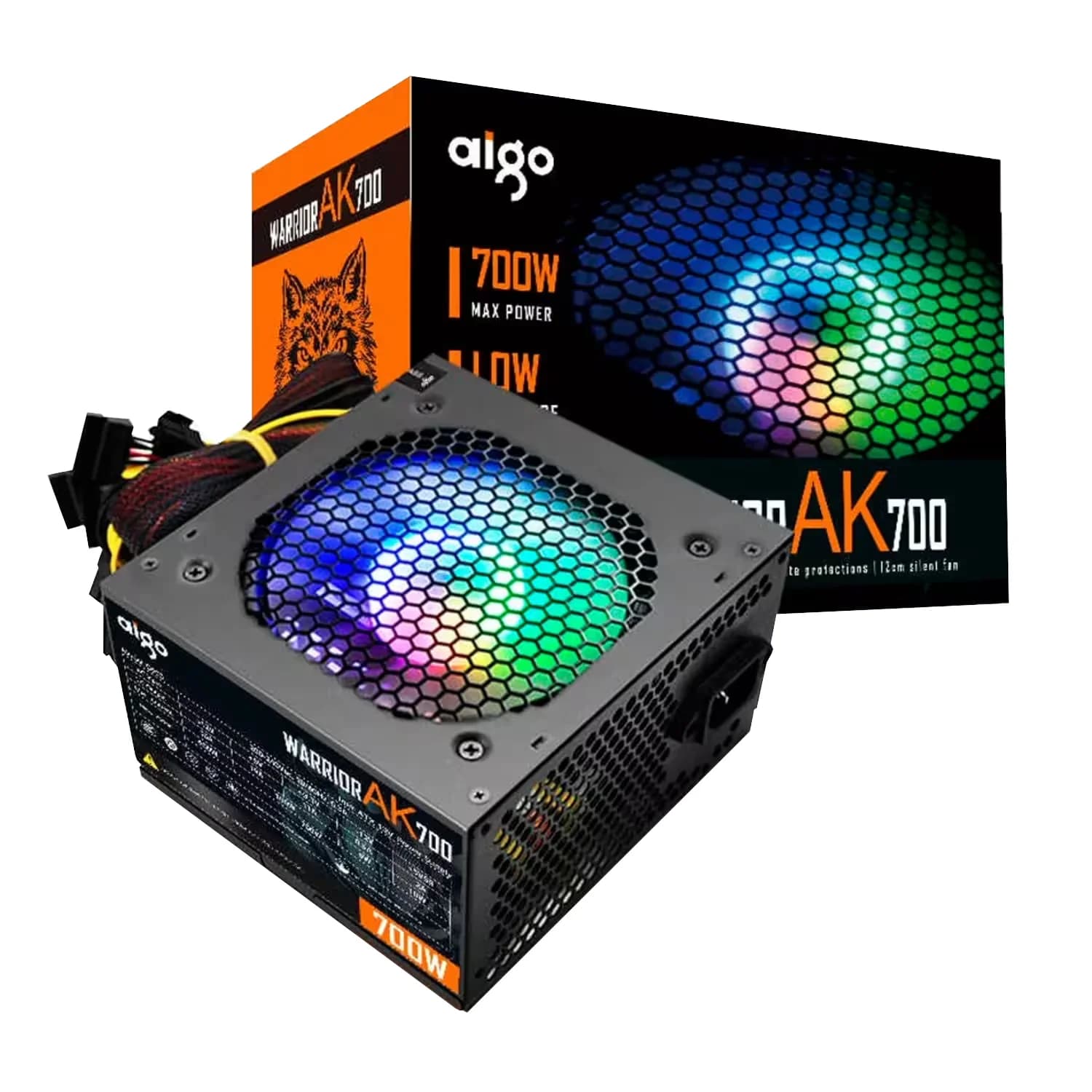 Intel Fonte Aigo AK700 700W ATX PFC Ativo 220V RGB - Preto