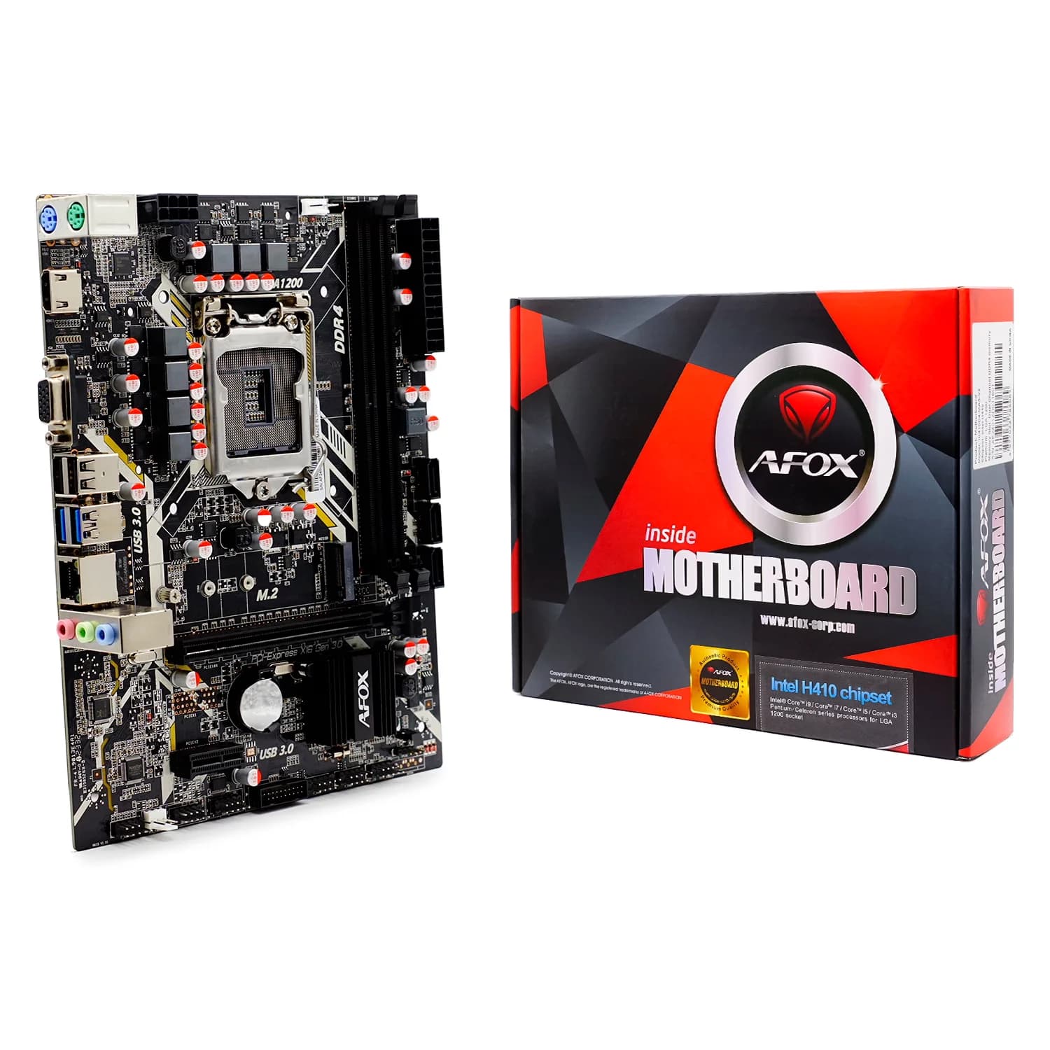 Intel Placa Mãe Afox IH410-MA5-V2 Socket LGA 1200 Chipset Intel 410 DDR4 Micro ATX