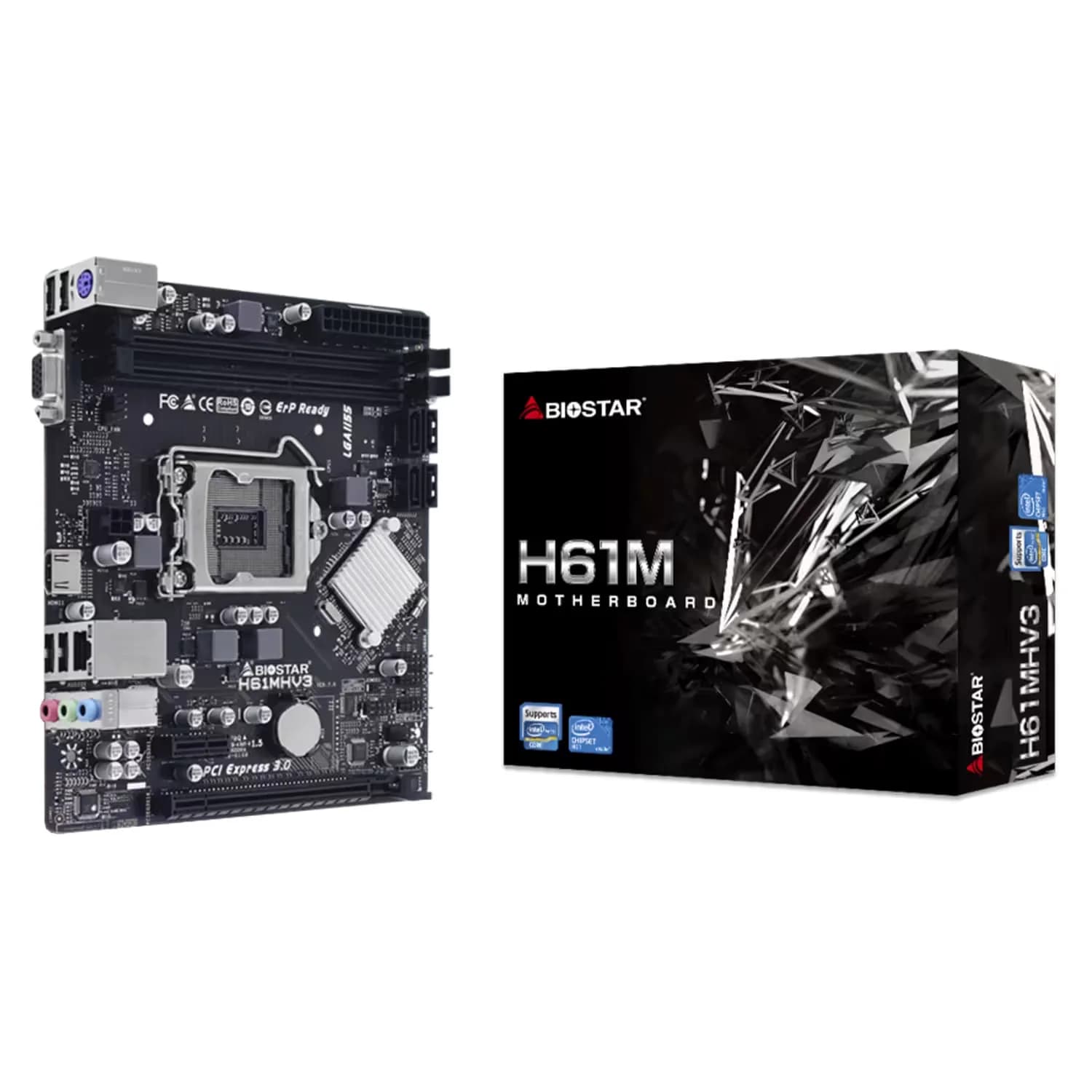 Intel Placa Mãe Biostar H61MHV3 DDR3 Socket LGA 1155 Chipset Intel H61 Micro ATX