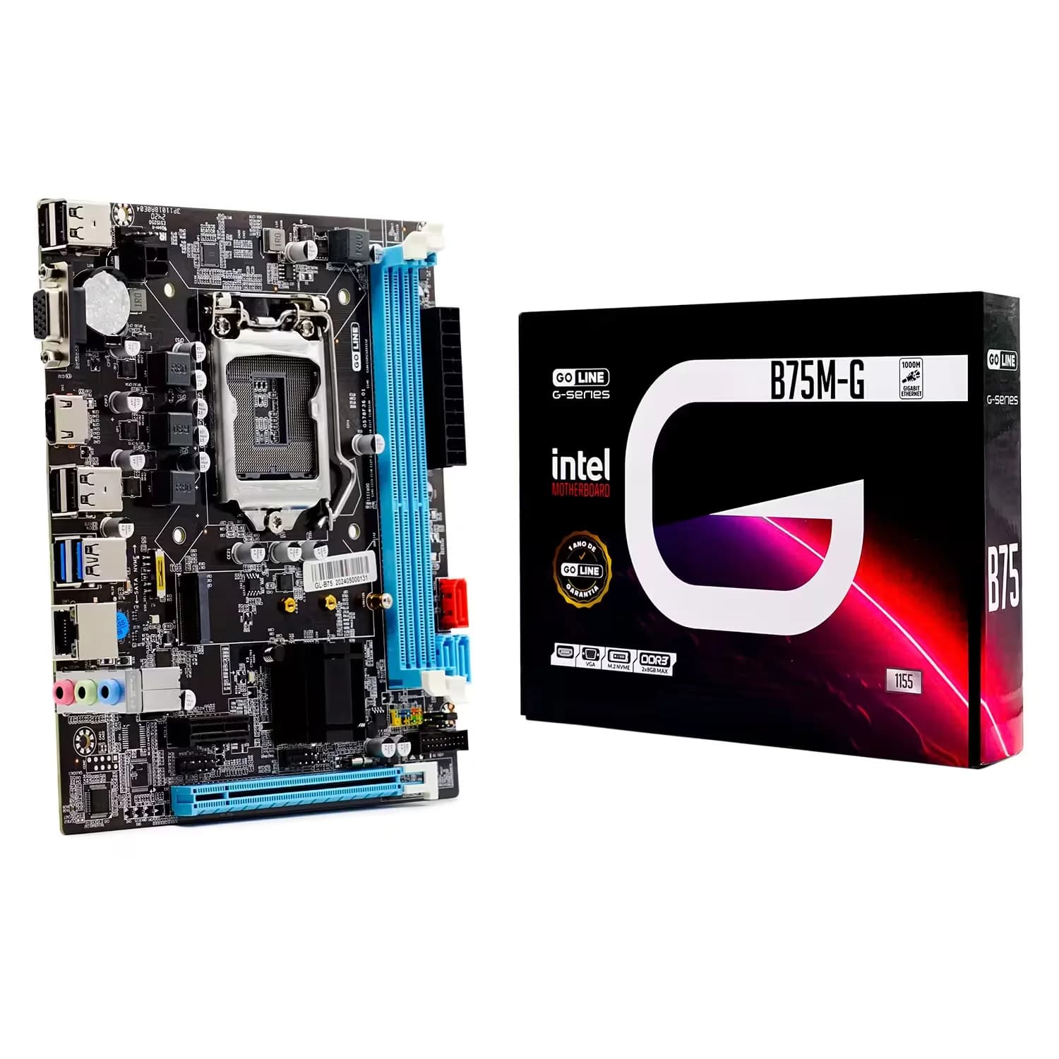 Intel Placa Mãe Goline B75M-G DDR3 Socket LGA 1155 Chipset Intel B75 Micro ATX - (1 Ano de Garantia)