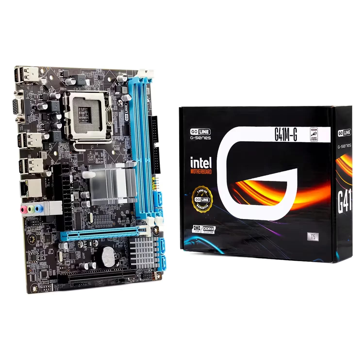 Intel Placa Mãe Goline G41M-G DDR3 Socket LGA 775 Chipset 775 Gigabit 1000 MB - (1 Ano de Garantia)