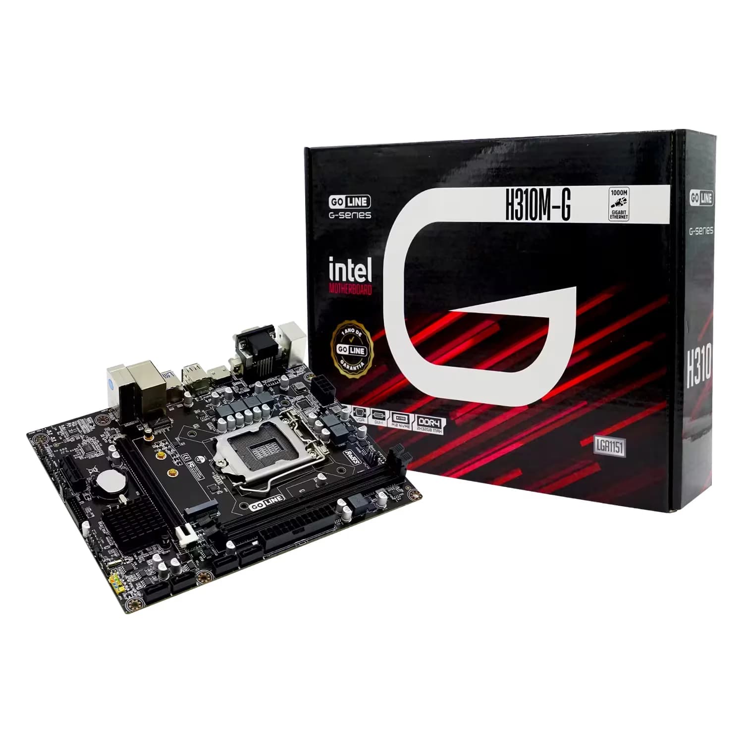 Intel Placa Mãe Goline H310M-G DDR4 Socket 1151 Chipset H310 Gigabit - (1 ano de garantia)