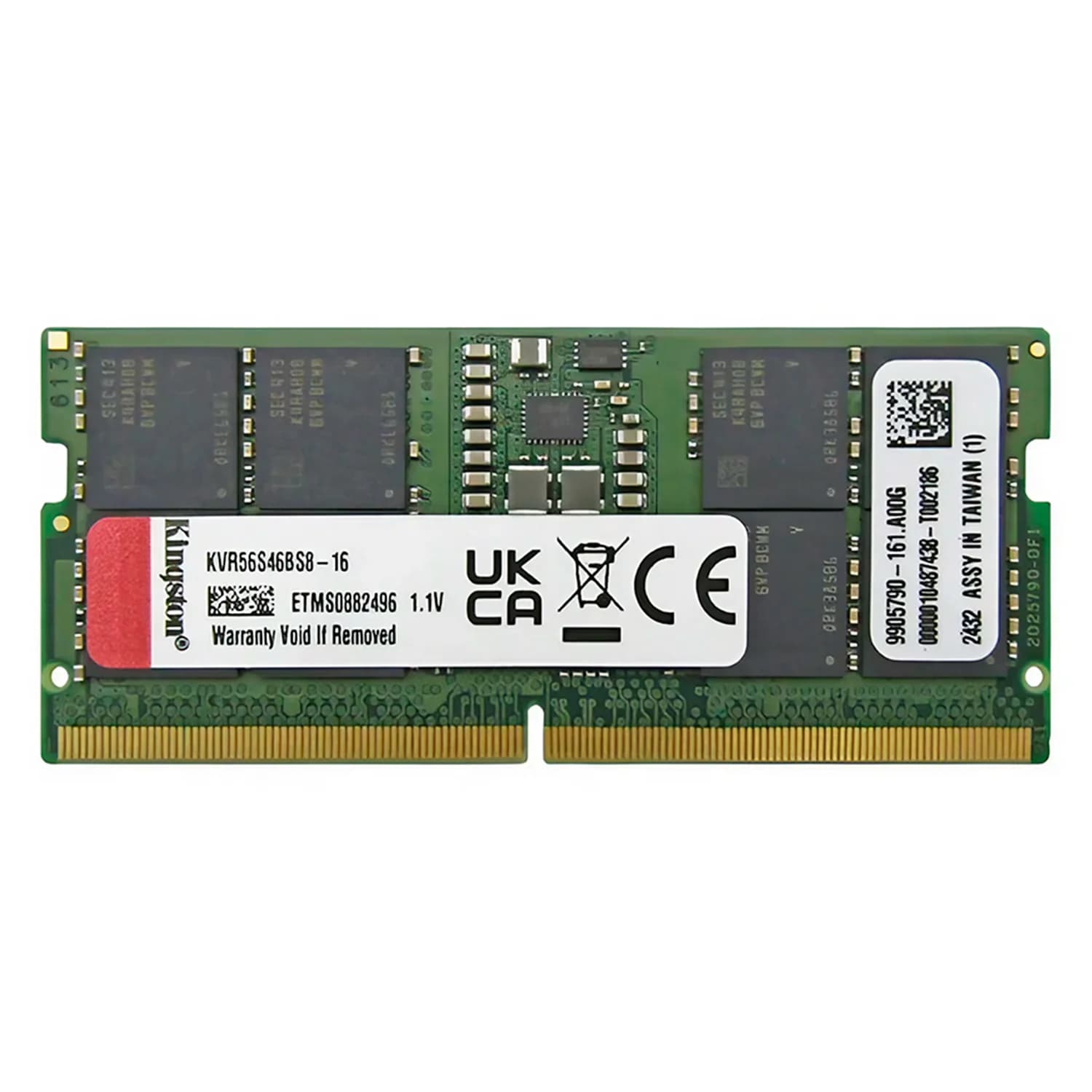 Acessório · Kingston Memória RAM Kingston 16GB DDR5 5600MT/s para Notebook - KVR56S46BS8-16-TW