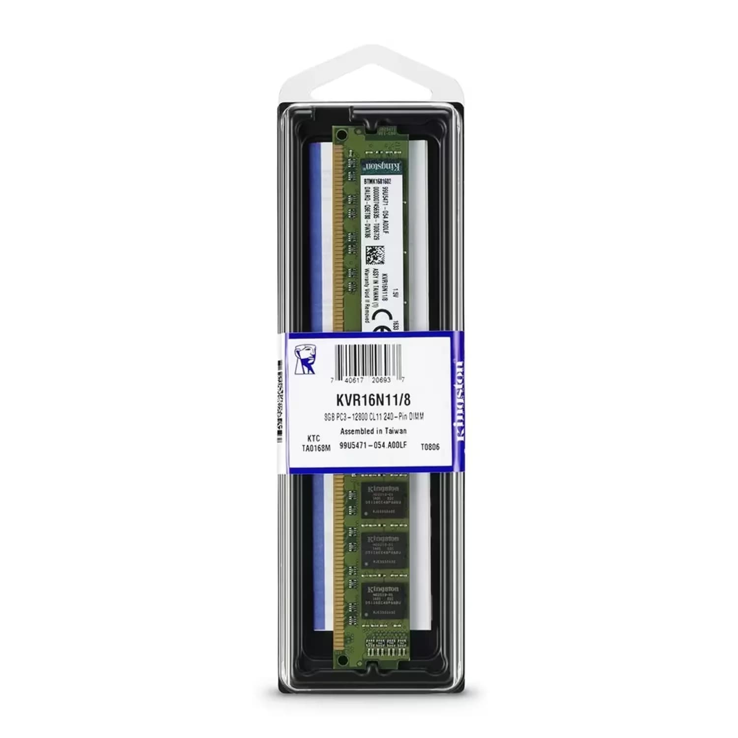 Acessório · Kingston Memória RAM Kingston 8GB DDR3 1600MHz - KVR16N11/8WP