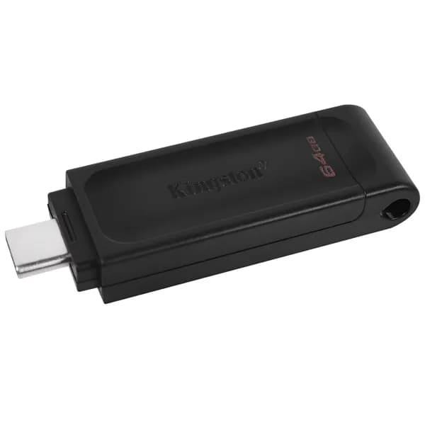 Kingston Pendrive de 64GB Kingston DataTraveler 70 DT70 USB-C - Preto