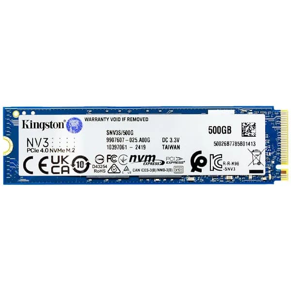 Acessório · Kingston SSD M.2 de 500GB Kingston NV3 SNV3S 500G 5.000 MB s de Leitura - Azul