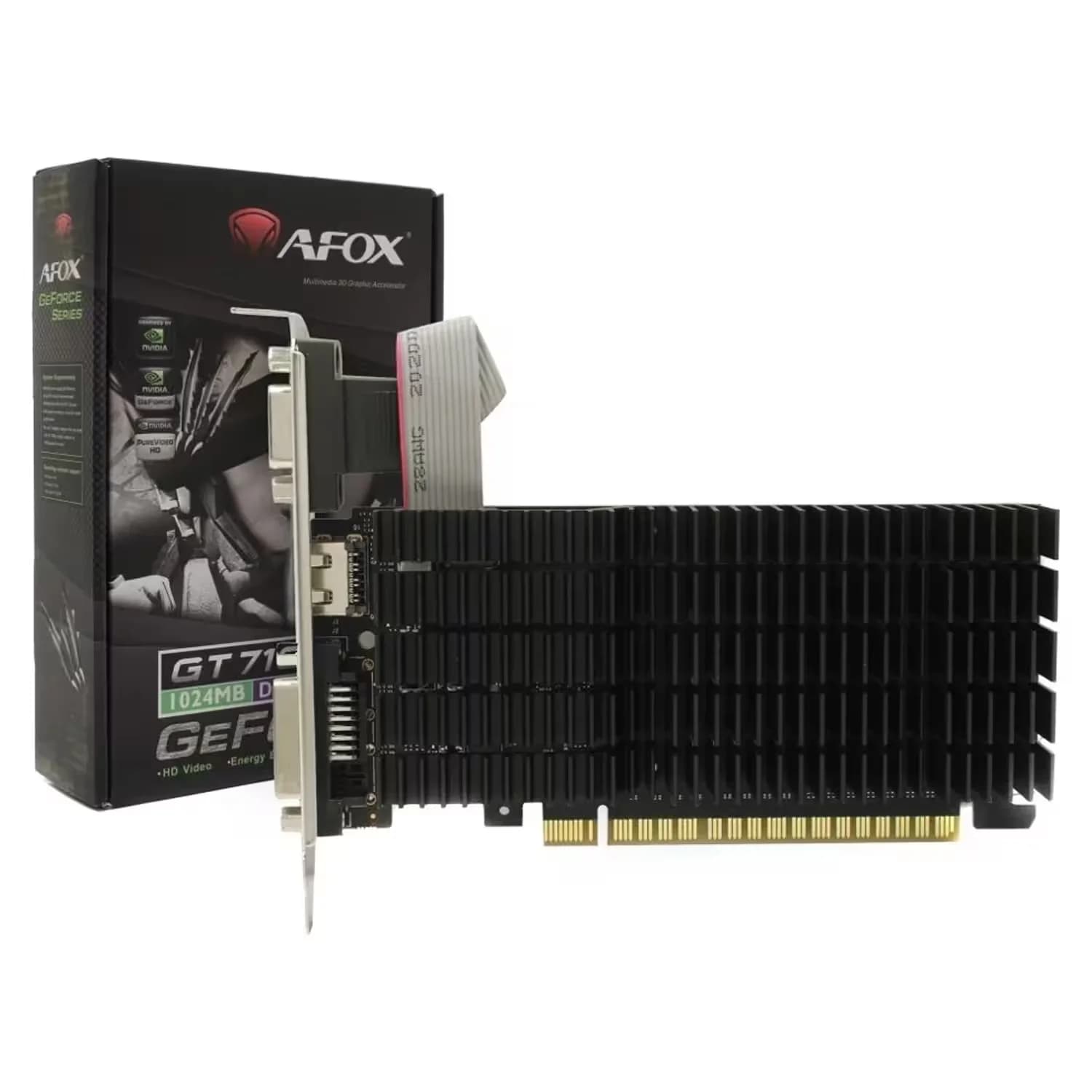 NVIDIA Placa de Vídeo Afox NVIDIA GeForce GT-710 1GB DDR3 - AF710-1024D3L5