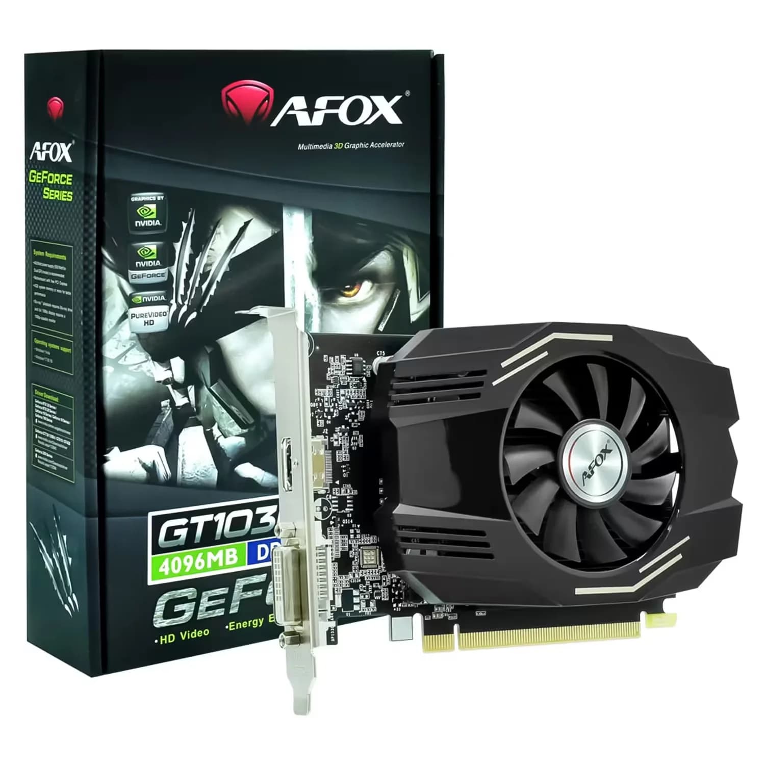 NVIDIA Placa de Vídeo Afox X NVIDIA GeForce GT 1030 4GB GDDR4 - AF1030-4096D4H5