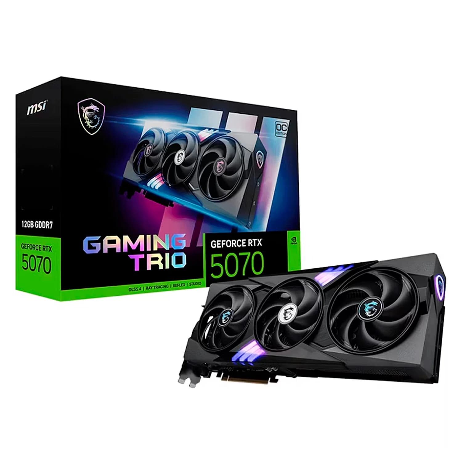NVIDIA Placa de Vídeo MSI Gaming Trio OC NVIDIA GeForce RTX-5070 12GB GDDR7 - 12-V532