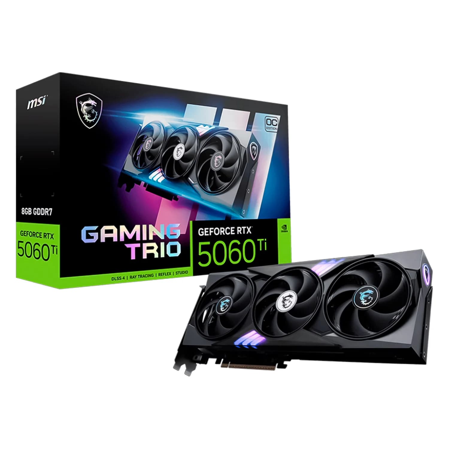 NVIDIA Placa de Vídeo MSI NVIDIA GeForce RTX 5060 Ti Gaming Trio OC 8GB GDDR7 - 912-V536