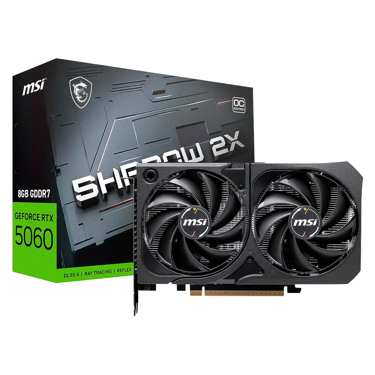 NVIDIA Placa de Vídeo MSI Shadow 2X OC NVIDIA GeForce RTX 5060 8GB GDDR7 - 912-V537
