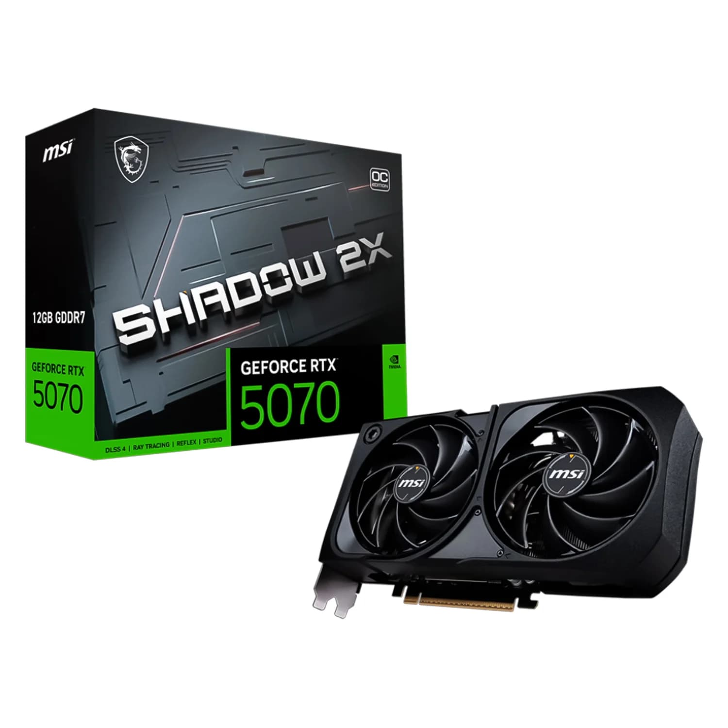 NVIDIA Placa de Vídeo MSI Shadow 2X OC NVIDIA GeForce RTX 5070 12GB GDDR7 - 912-V532-011