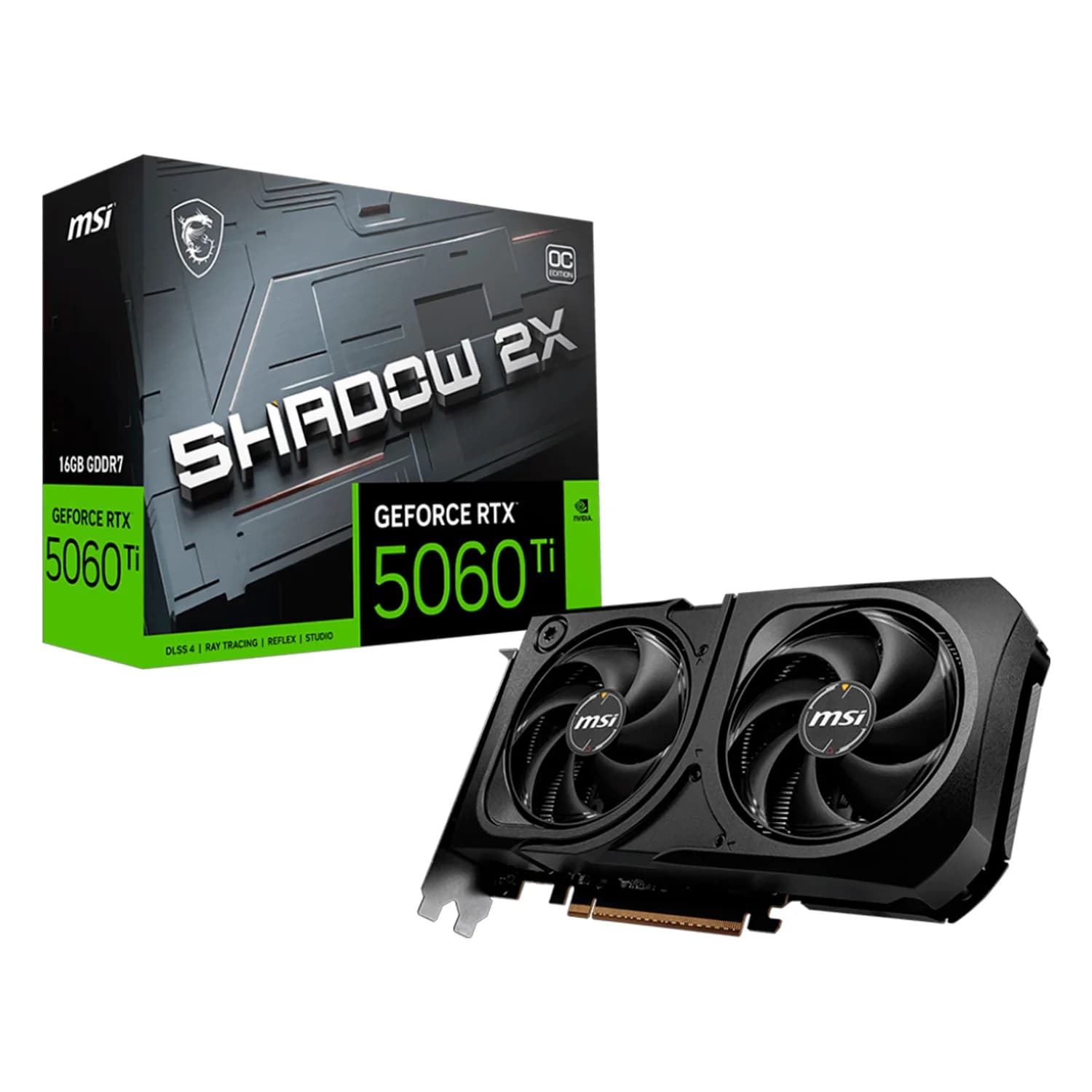 NVIDIA Placa de Vídeo MSI Shadow 2X OC Plus NVIDIA GeForce RTX-5060Ti 16GB GDDR7 - 912-V535