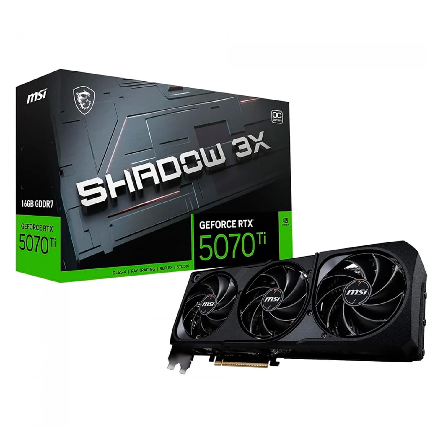 NVIDIA Placa de Vídeo MSI Shadow 3X OC NVIDIA GeForce RTX 5070 Ti 16GB GDDR7 - 912-V531