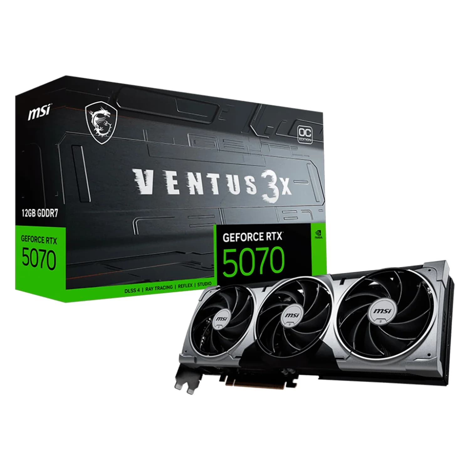 NVIDIA Placa de Video MSI Ventus 3X OC NVIDIA GeForce RTX-5070 12GB GDDR7 - OC V532-007