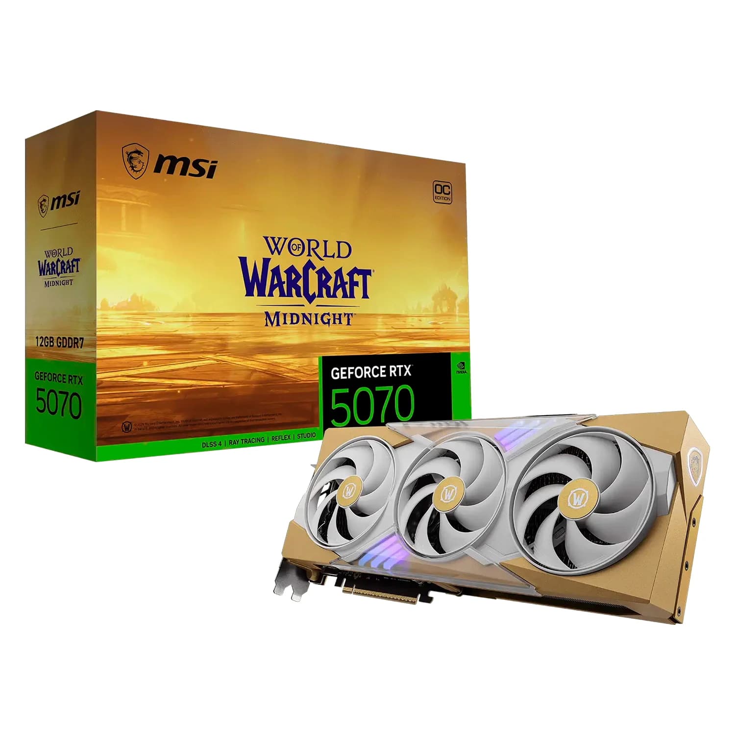 NVIDIA Placa de Vídeo MSI World of Warcraft Midnight Light Edition NVIDIA GeForce RTX-5070 12GB GDDR7 - G507012WMLE