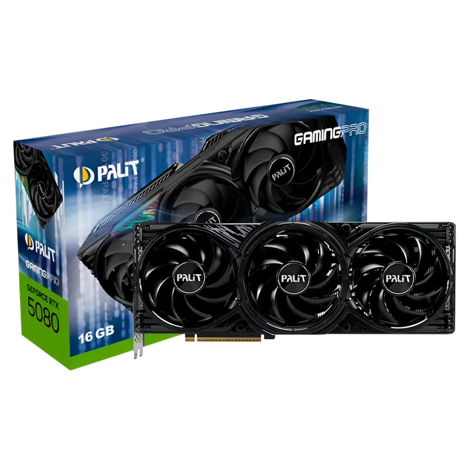 NVIDIA Placa de Vídeo Palit GamingPro OC NVIDIA GeForce RTX-5080 16GB GDDR7 - NE75080S19T2-GB2031A