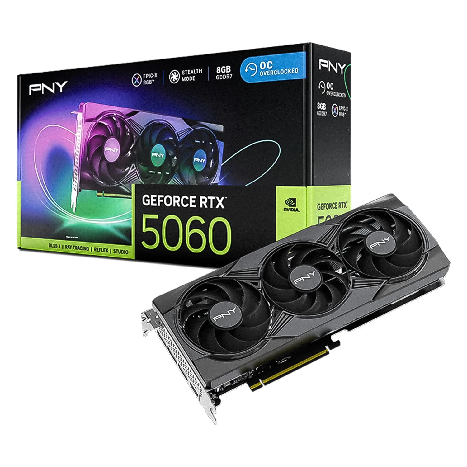NVIDIA Placa de Video PNY Epic-X RGB OC NVIDIA GeForce RTX-5060 8GB GDDR7 - VCG50608TFXXPB1-O