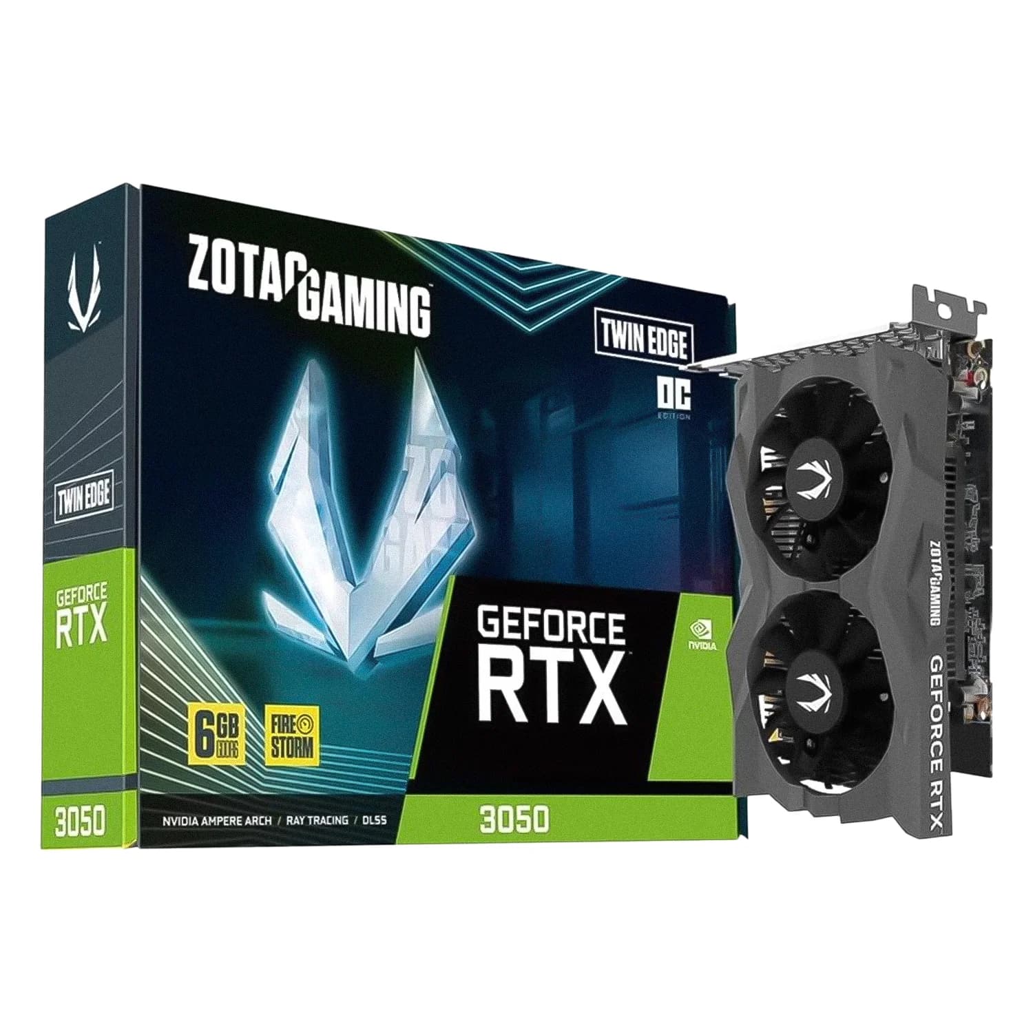 NVIDIA Placa de Vídeo Zotac Twin Edge OC NVIDIA GeForce RTX-3050 6GB GDDR6 - ZT-A30510H-10L