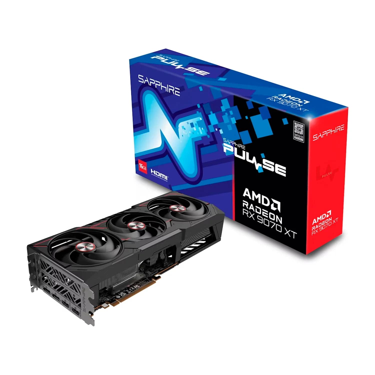Sapphire Placa de Vídeo Sapphire Gaming Pulse AMD Radeon RX 9070 XT 16GB GDDR6