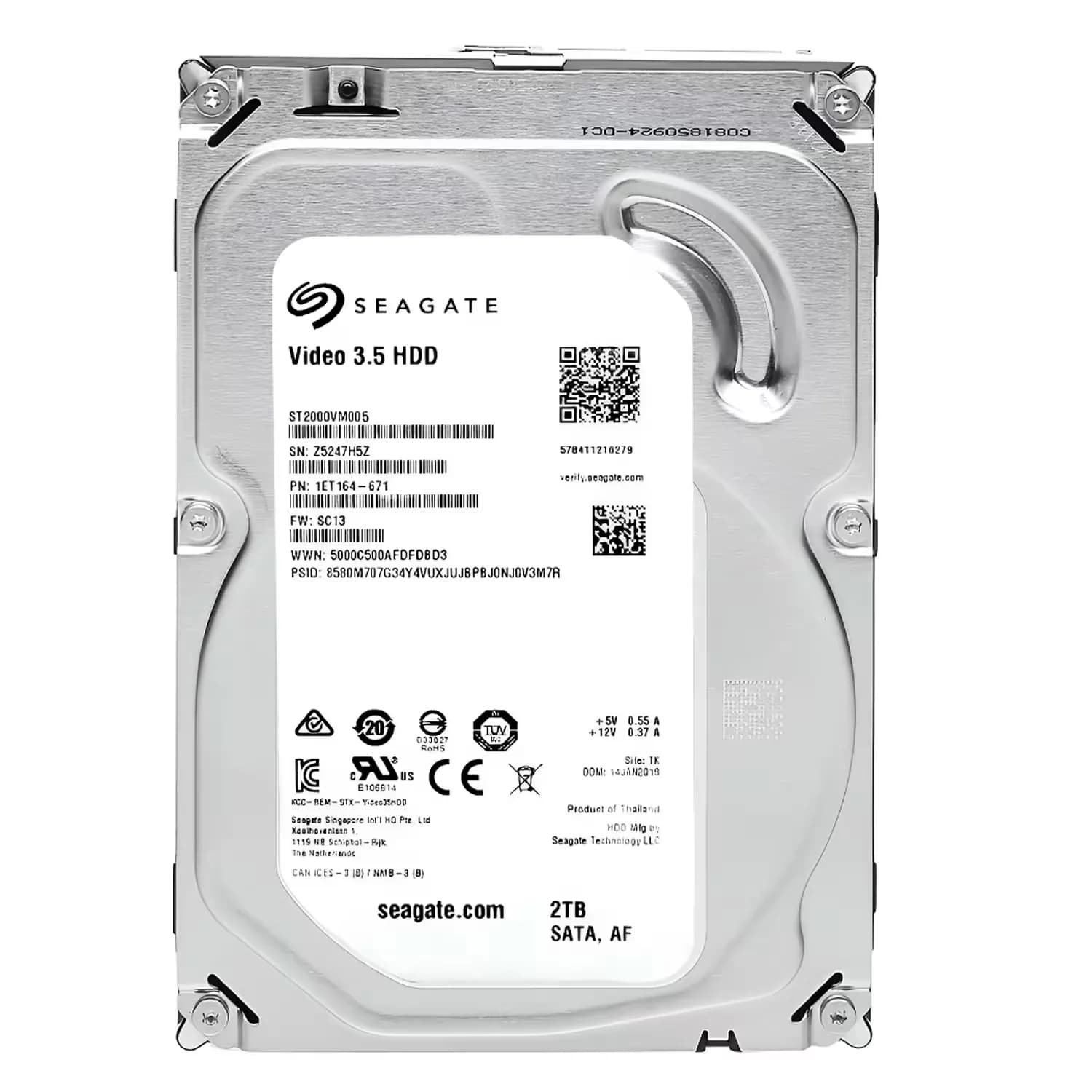 Seagate HD Seagate BarraCuda Pull 2TB 3.5" SATA 3 5400RPM - ST2000VM005