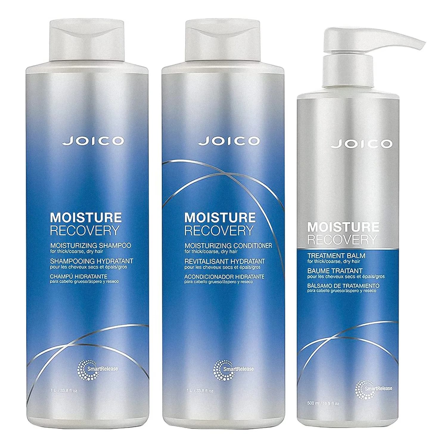 Joico Kit Moisture Recovery Shampoo 1L + Condicionador 1L + Mascara Capilar 500Ml
