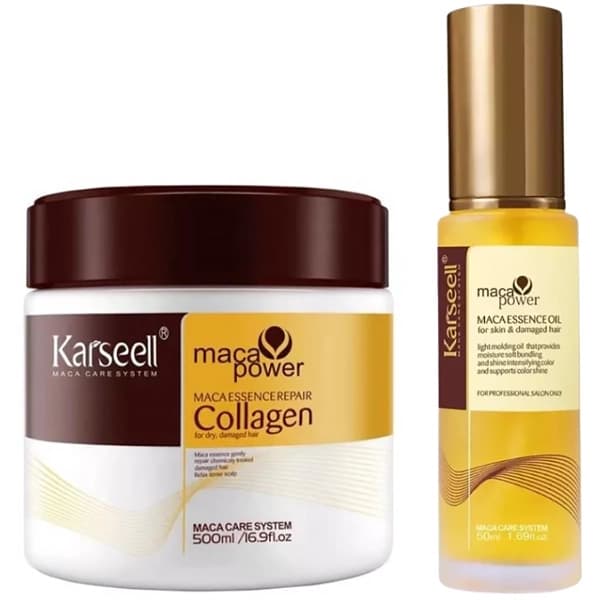 Karseell Kit Máscara Capilar Karseell Maca Essence Repair Collagen 500 Ml + Óleo Capilar 50 Ml