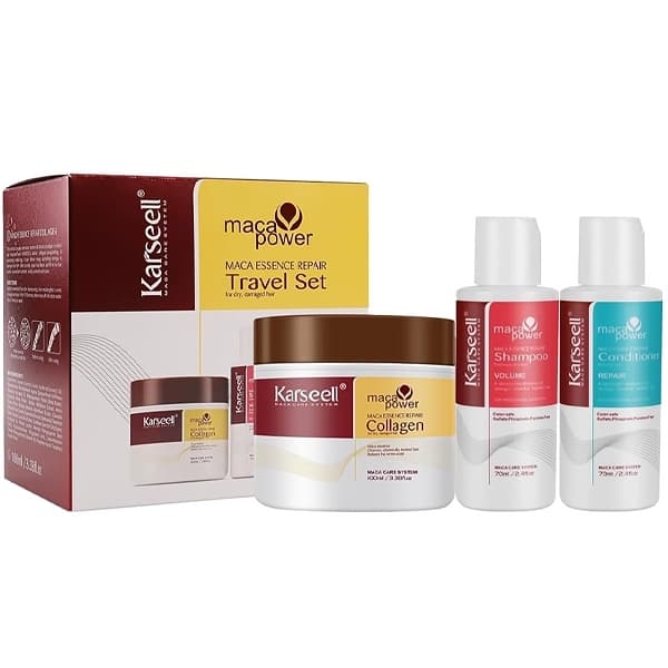 Karseell Kit Máscara Capilar Karseell Maca Essence Travel Set 100 Ml + Shampoo 70Ml + Condicionador 70Ml