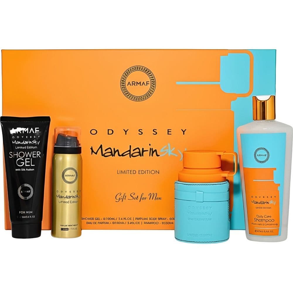 Perfume Armaf Odyssey Kit Mandarin Sky Masculino 100Ml Shower Gel+Shampoo - Roma Shopping