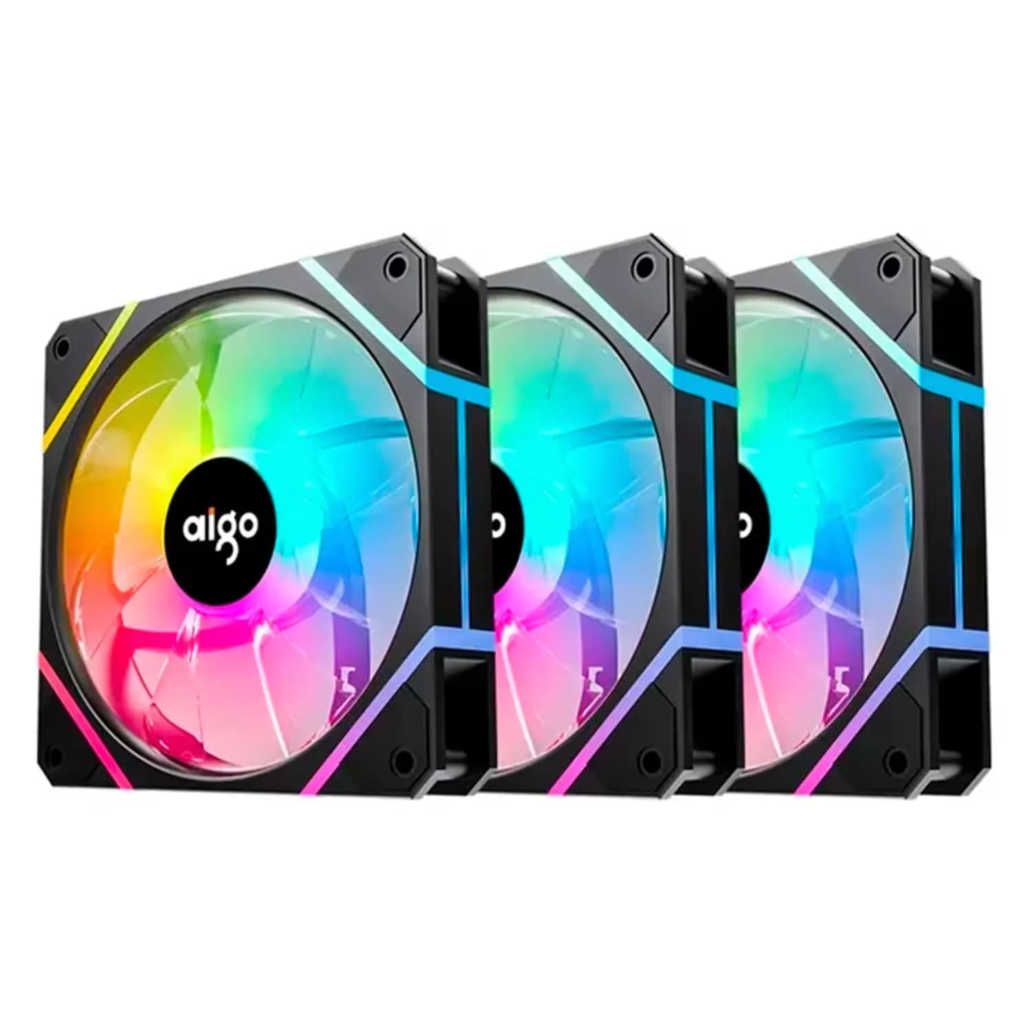 Acessório · Aigo-E-Darkflash Cooler Fan para Gabinete Aigo AM12 Pro RGB 3 em 1 - Preto