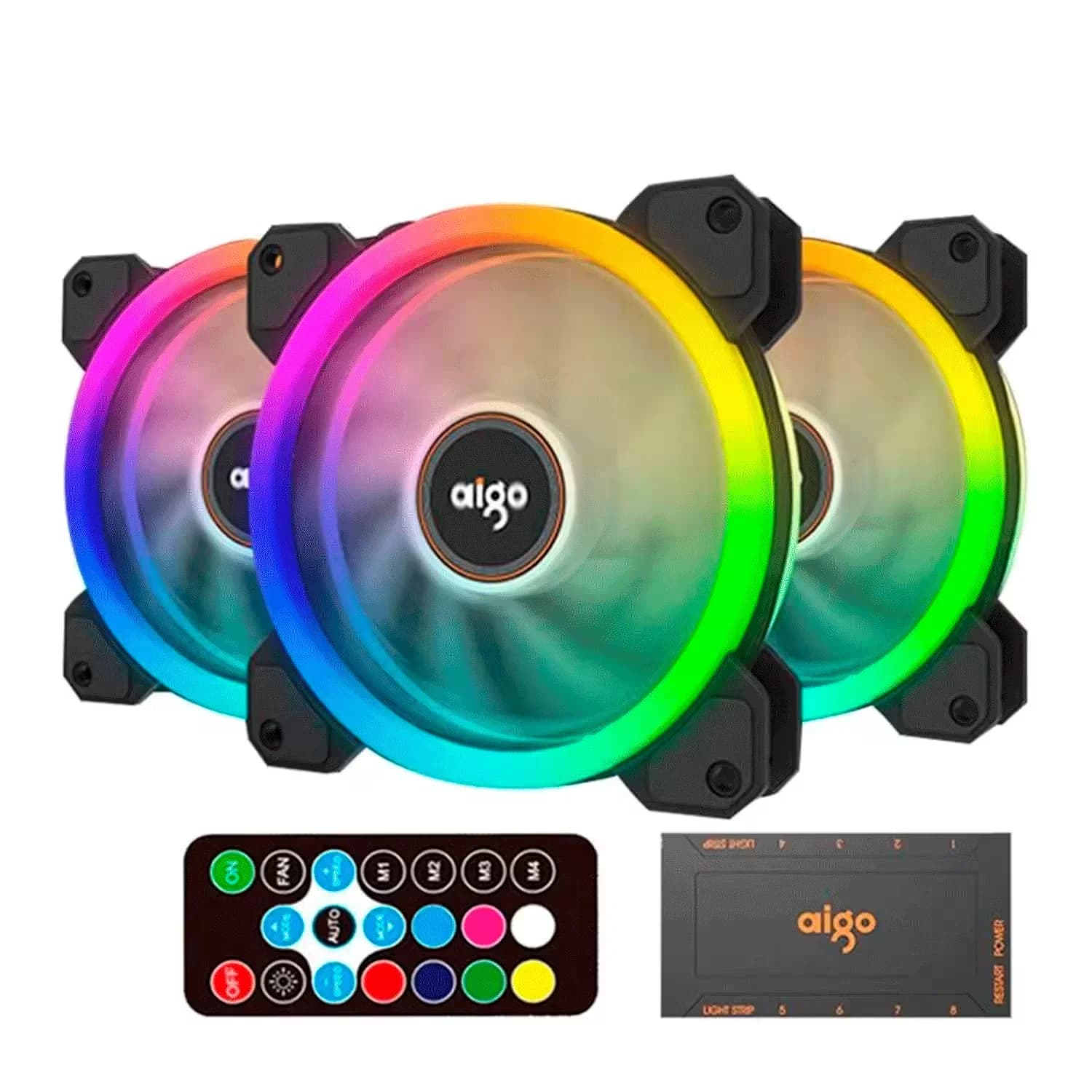 Acessório · Aigo-E-Darkflash Cooler Fan para Gabinete Aigo darkFlash DR12 RGB 3 em 1 - Preto