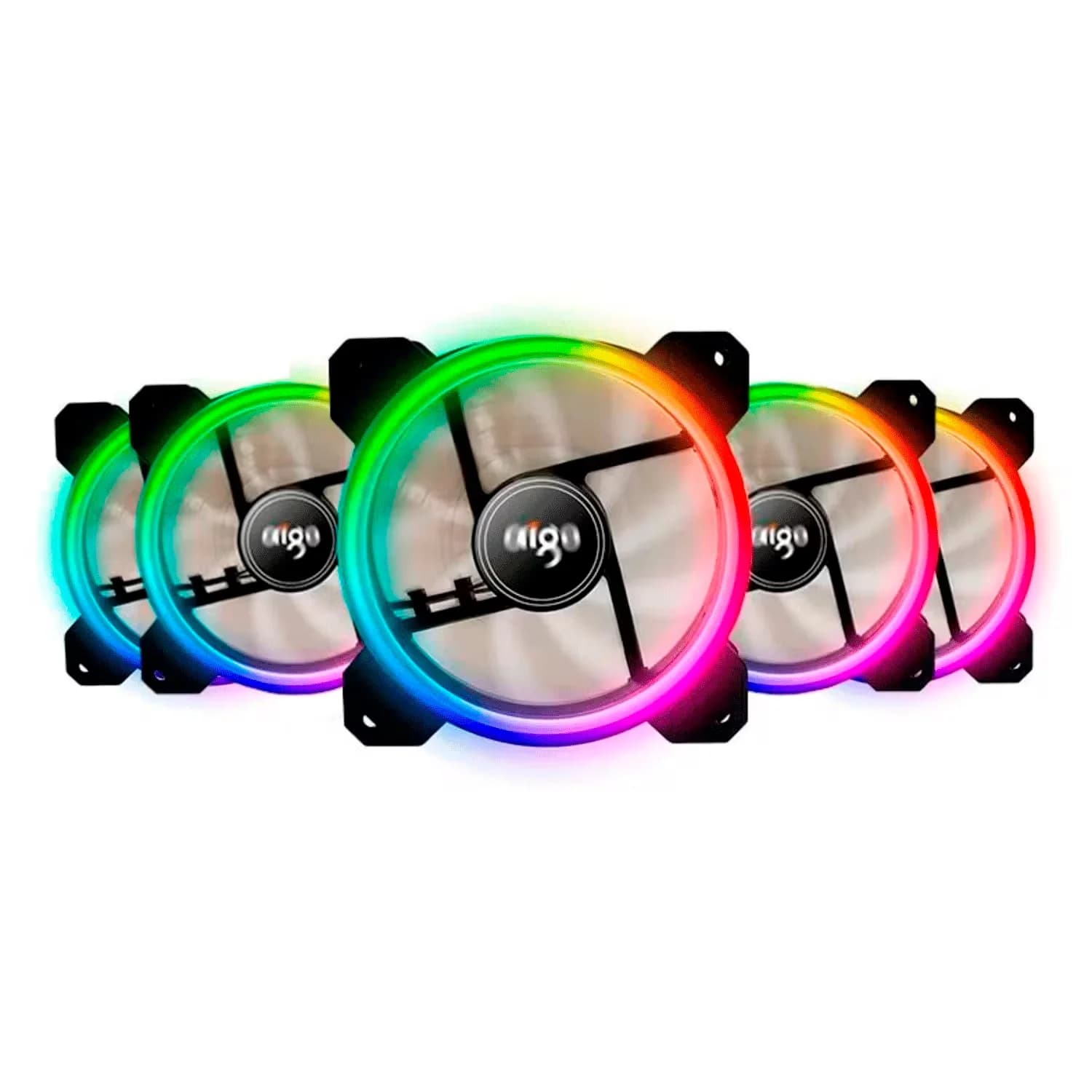 Acessório · Aigo-E-Darkflash Cooler Fan para Gabinete Aigo darkFlash DR12 RGB 5 em 1 - Preto