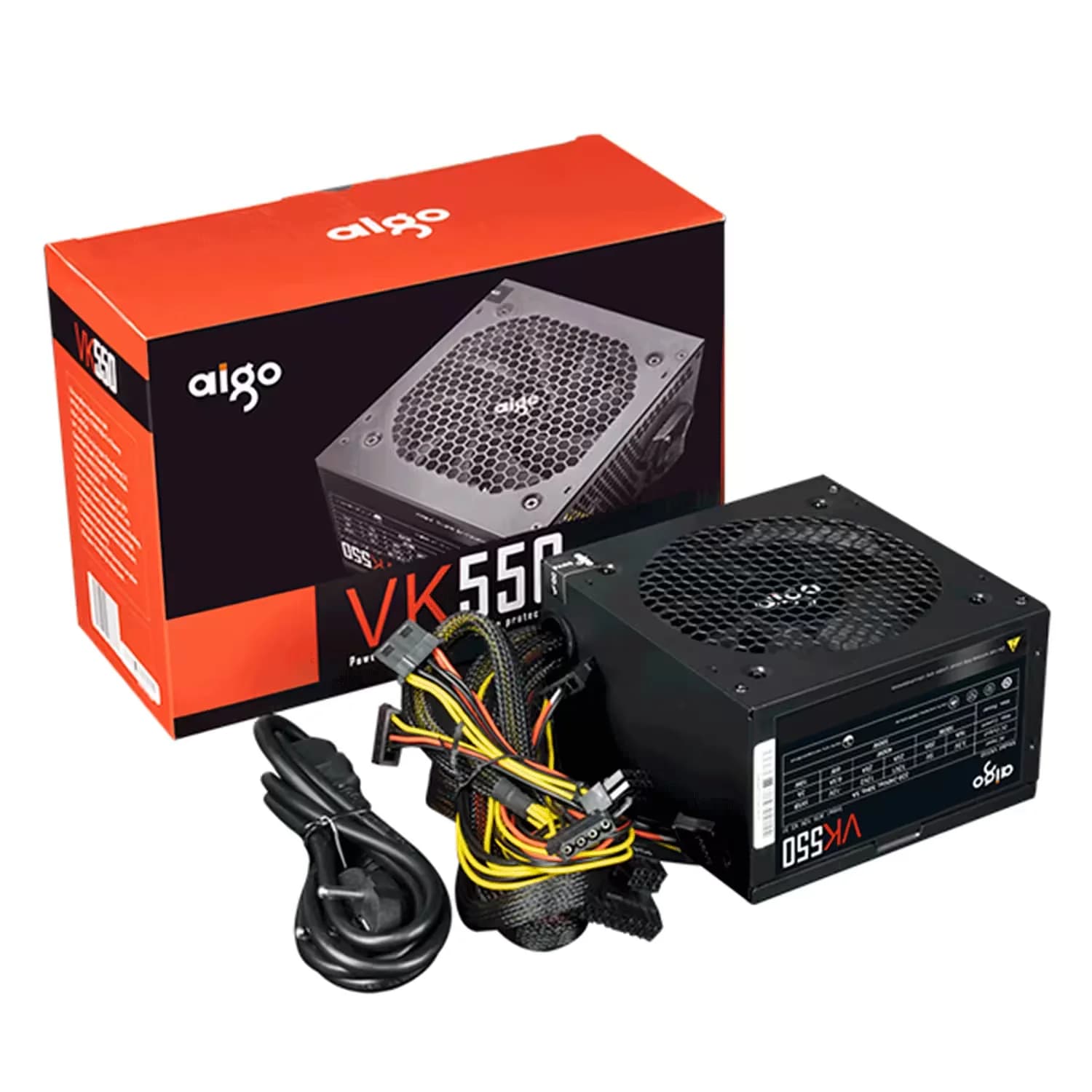 Aigo-E-Darkflash Fonte Aigo Real VK550 ATX 550W 220V - Preto