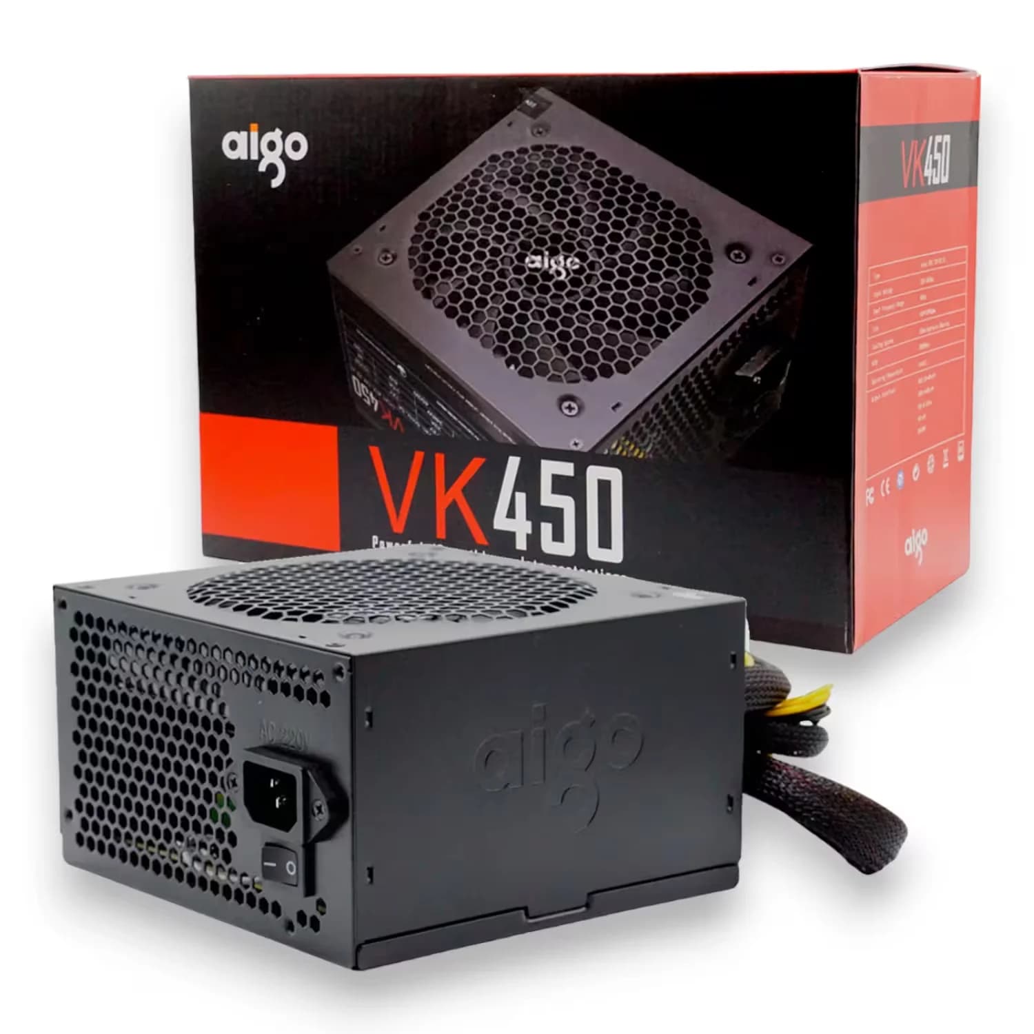 Aigo-E-Darkflash Fonte Aigo VK450 ATX 450W 220V - Preto