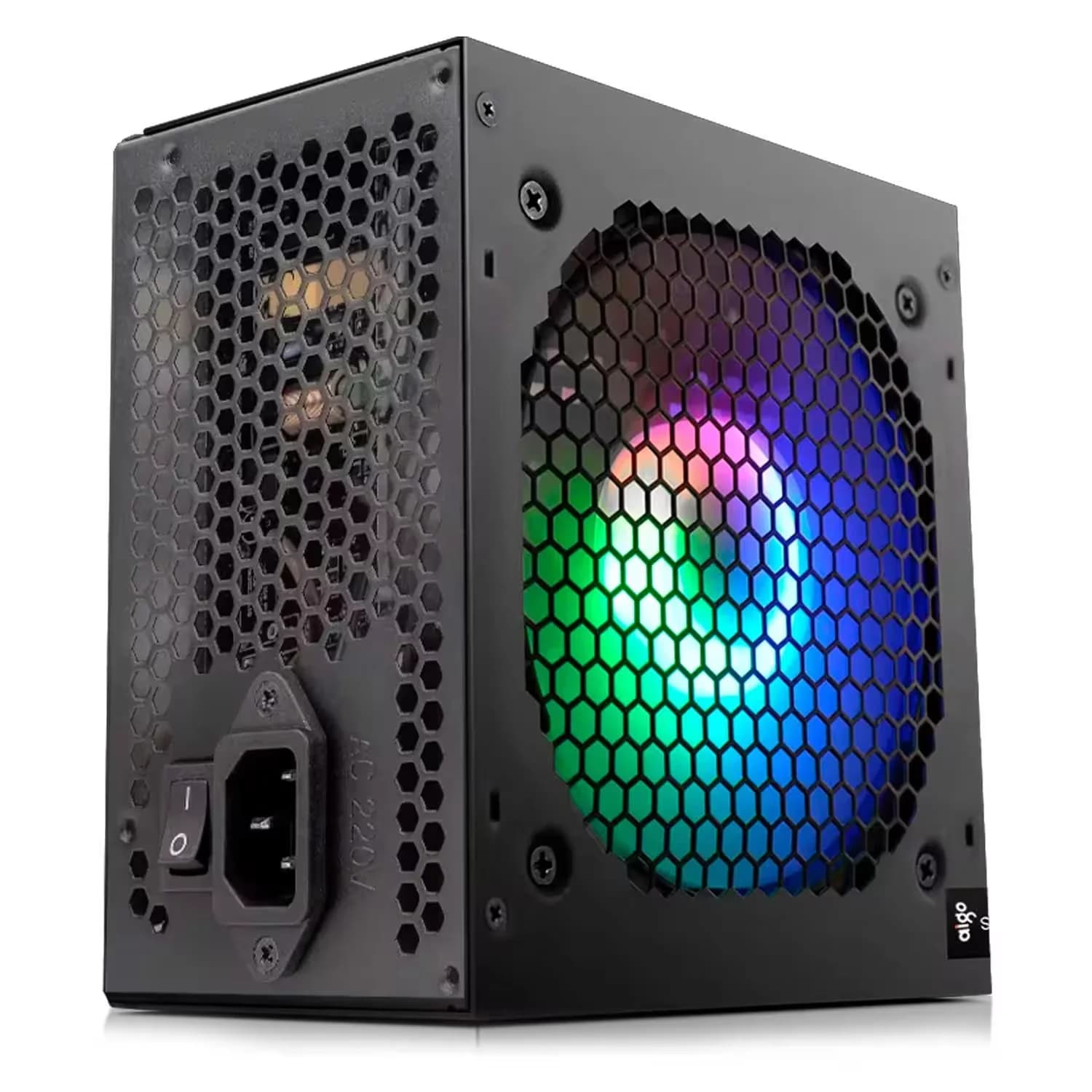 Aigo-E-Darkflash Fonte Aigo Warrior AK800 RGB ATX 800W PFC Ativo 220V - Preto
