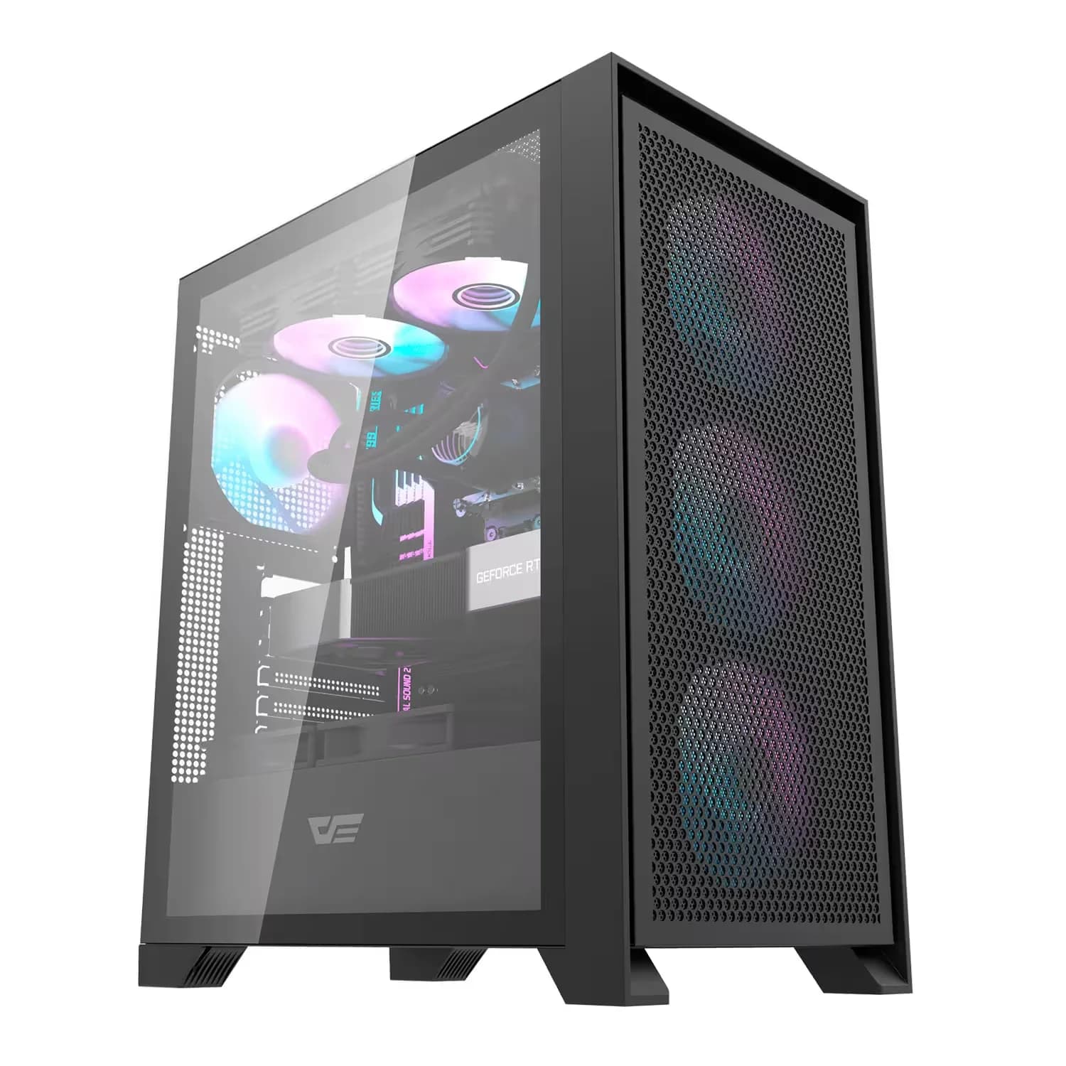 Acessório · Aigo-E-Darkflash Gabinete Aigo darkFlash DRX70 Mesh - Preto (4 Fans ARGB)
