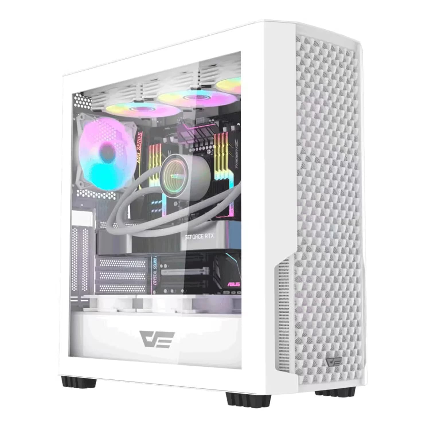 Acessório · Aigo-E-Darkflash Gabinete Gamer Aigo Darkflash DF2100 RGB Mid-Tower - Branco (4 Fans ARGB)