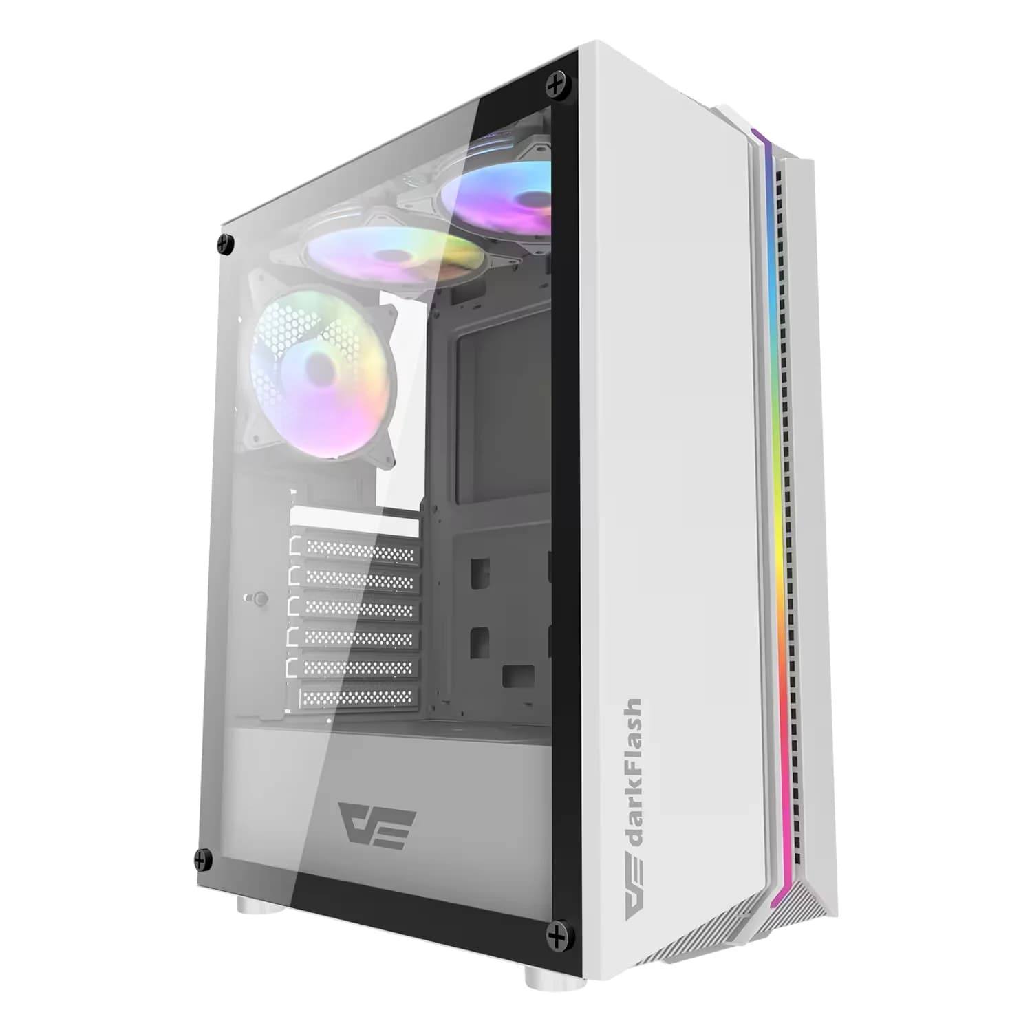 Acessório · Aigo-E-Darkflash Gabinete Gamer Aigo darkFlash DK151 RGB Mid Tower - Branco (3 Fans ARGB)