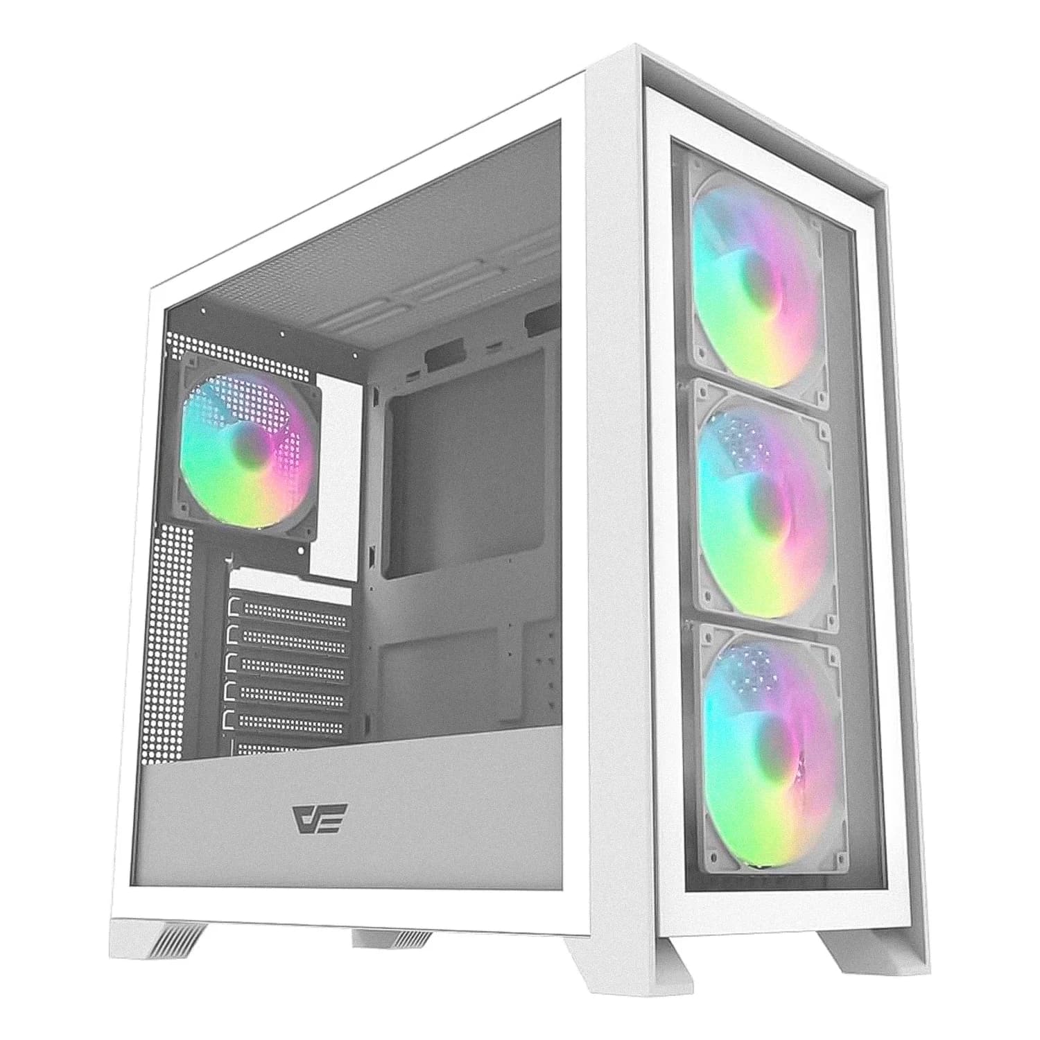 Aigo-E-Darkflash Gabinete Gamer Aigo DarkFlash DRX90 Glass Mid Tower - Branco (4 Fans ARGB)